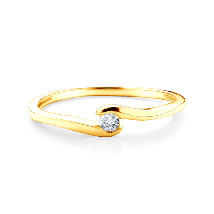 Zásnubný prsteň SAVICKI: žlté zlato, diamant