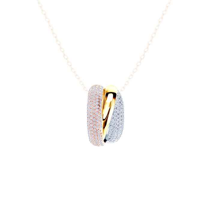 SAVICKI pendant: tri-tone gold, diamonds