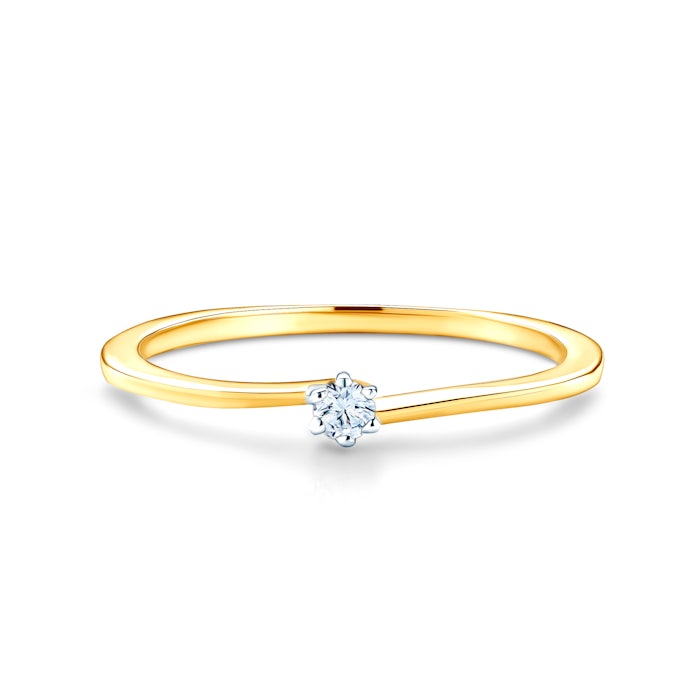 Pierścionek zaręczynowy Savicki: dwukolorowe złoto, diament