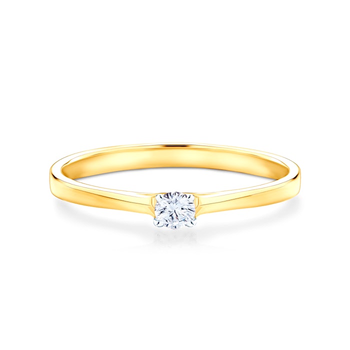 SAVICKI engagement ring: two-tone gold, diamond