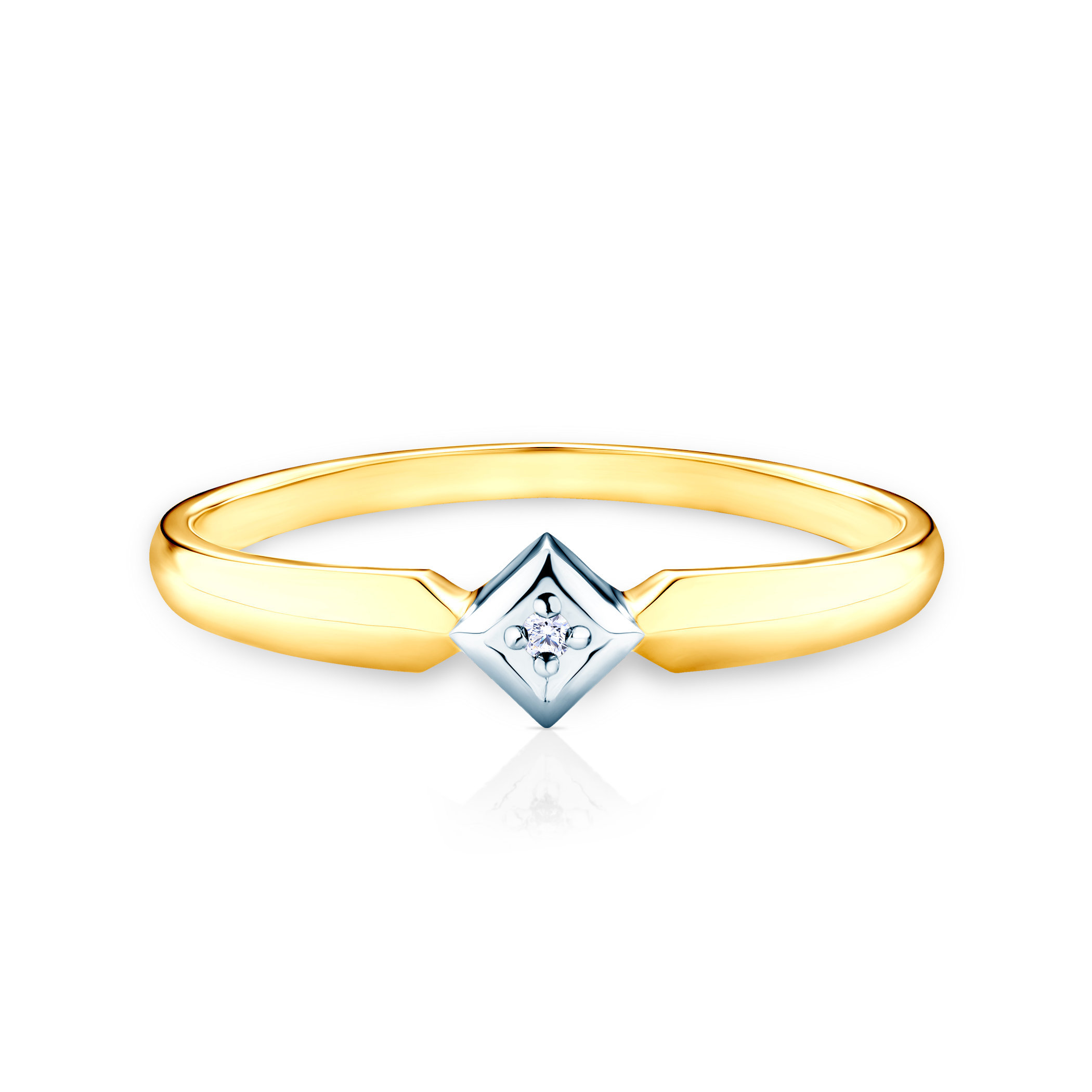 SAVICKI engagement ring: two-tone gold, diamond