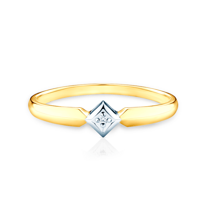 SAVICKI engagement ring: two-tone gold, diamond