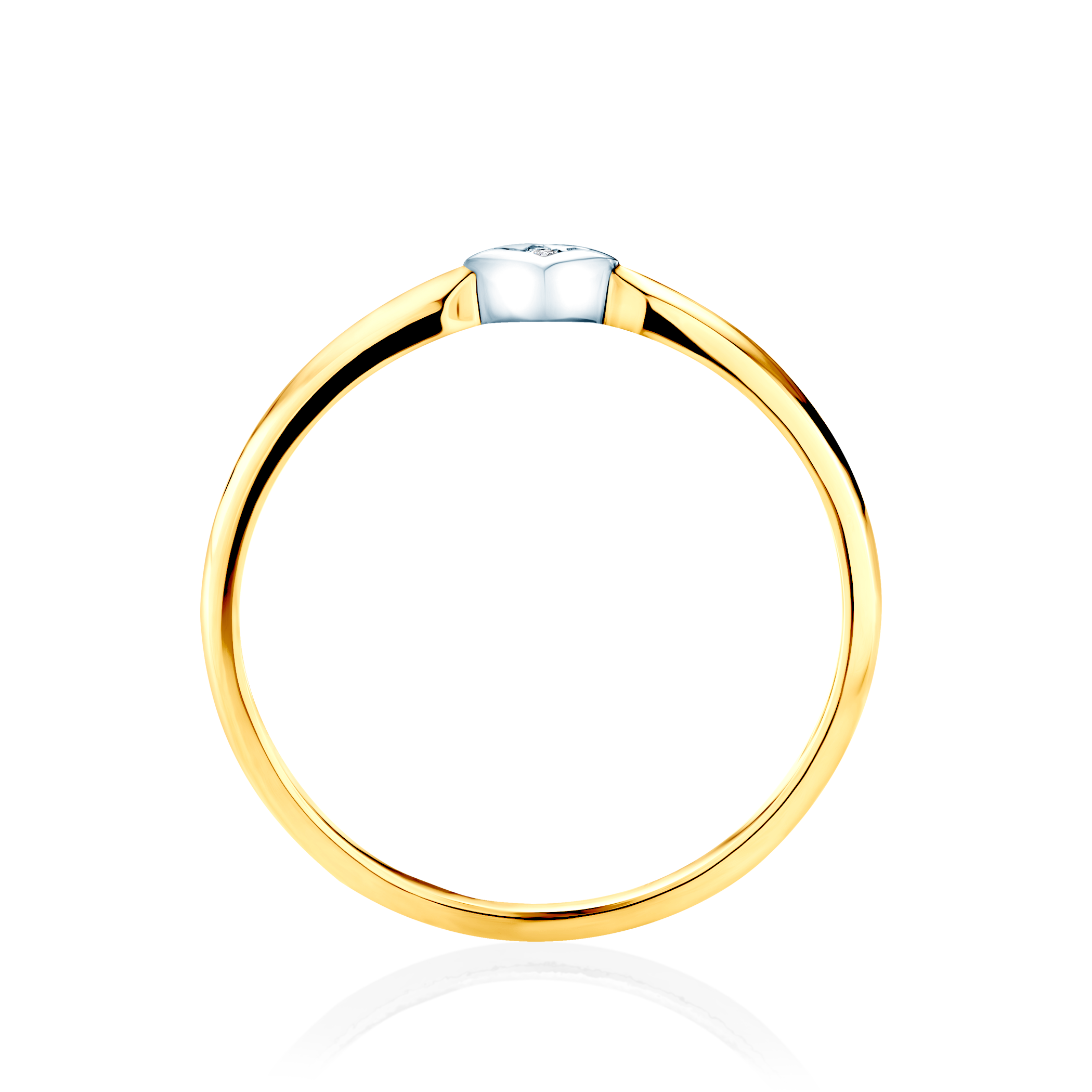 Pierścionek zaręczynowy SAVICKI: dwukolorowe złoto, diament