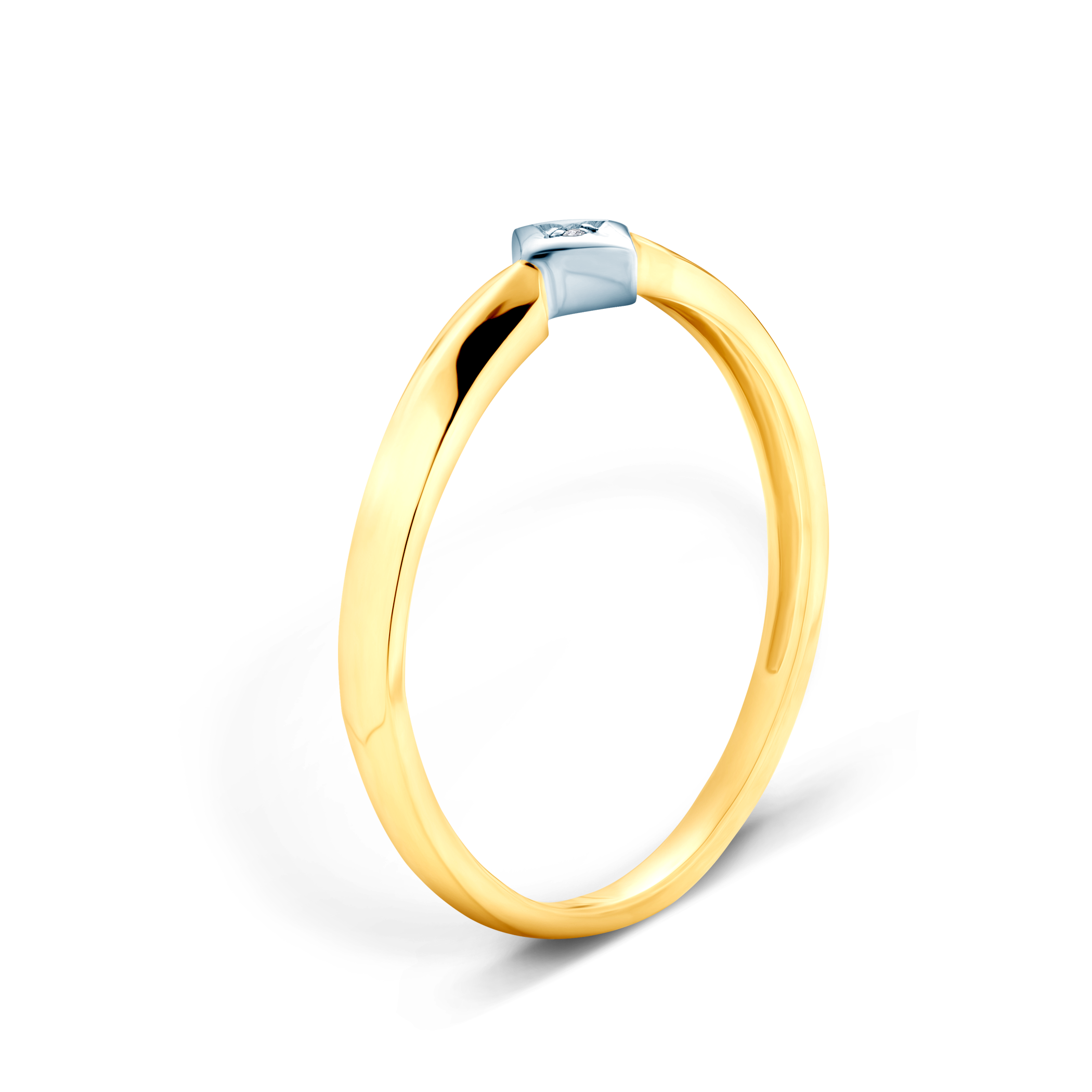 Pierścionek zaręczynowy SAVICKI: dwukolorowe złoto, diament