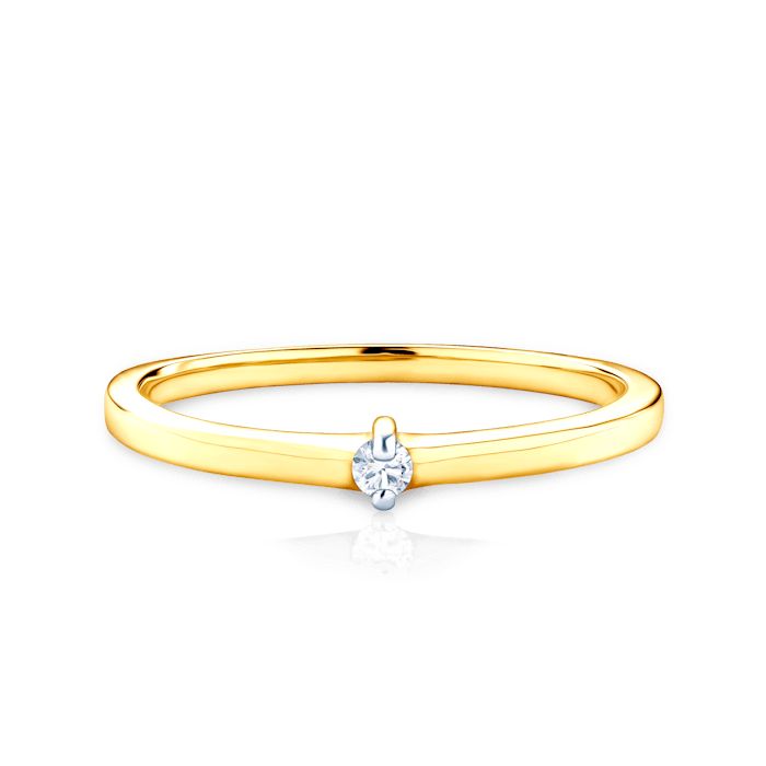 Zásnubní prsten SAVICKI: dvoubarevné zlato, diamant