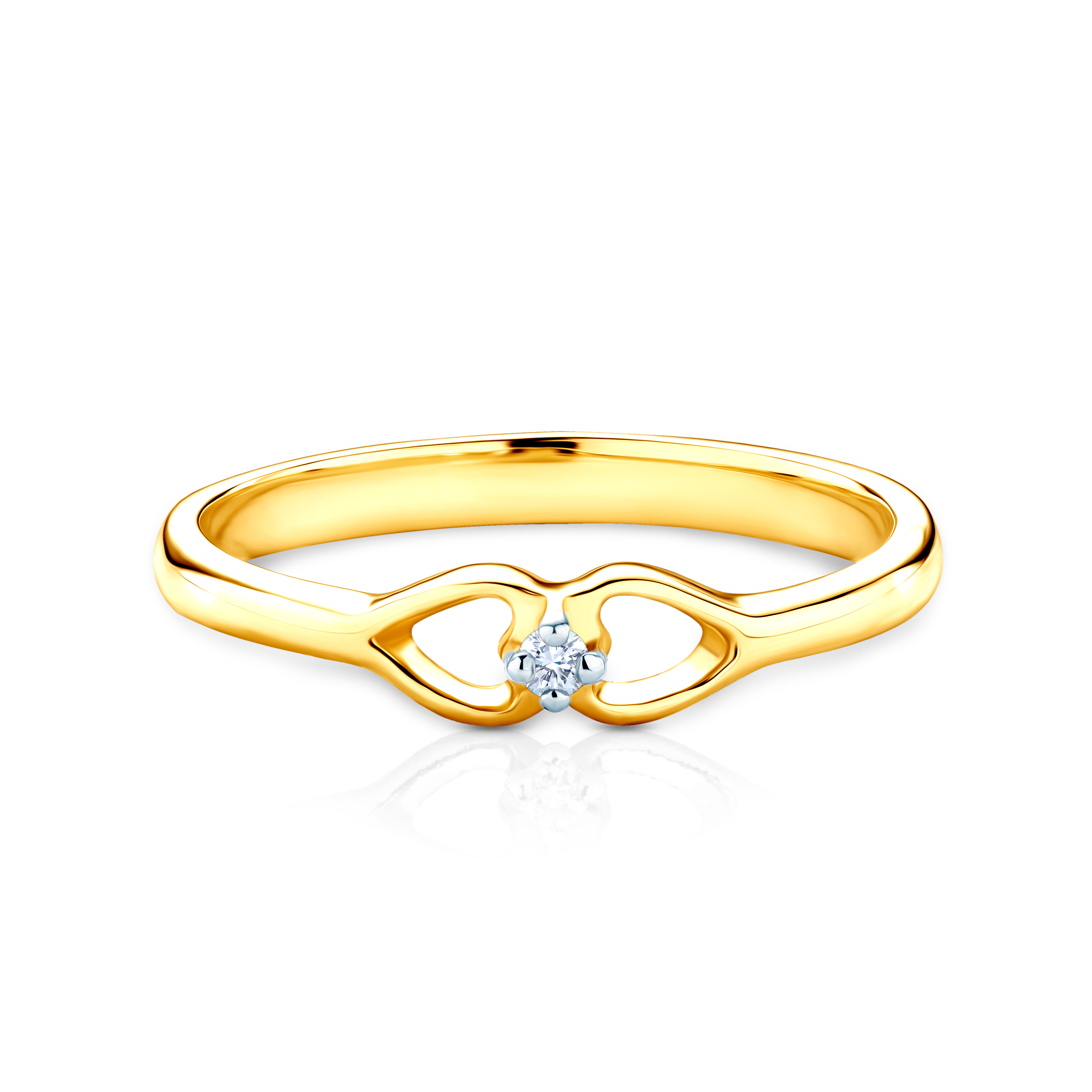 Zásnubní prsten SAVICKI: dvoubarevné zlato, diamant