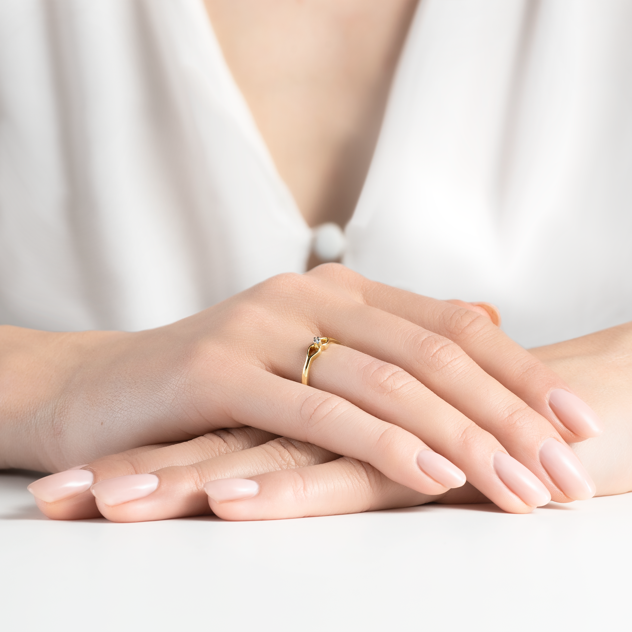 Verlobungsring Savicki: Zweifarbiges Gold, Diamant