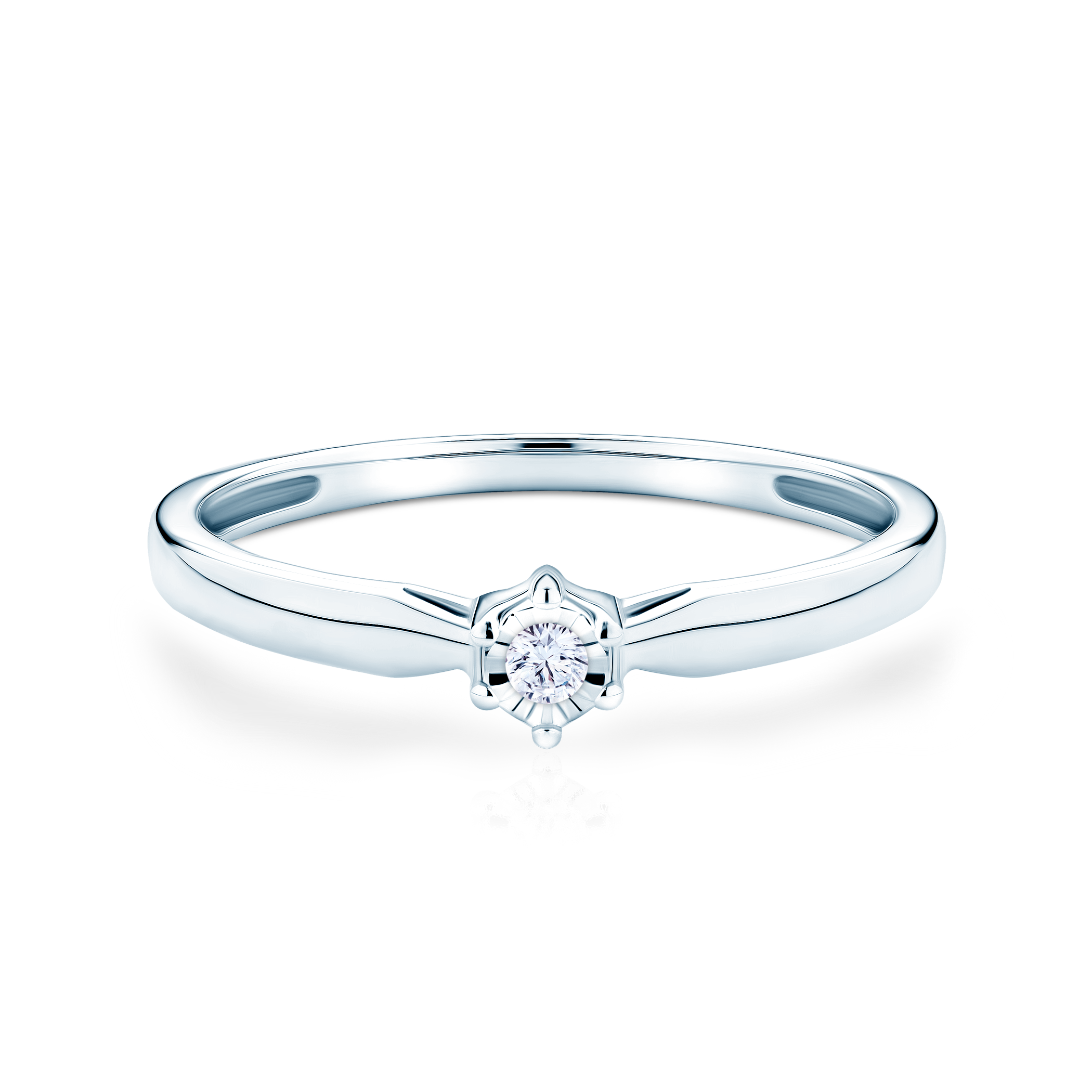 Pierścionek zaręczynowy SAVICKI: białe złoto, diament