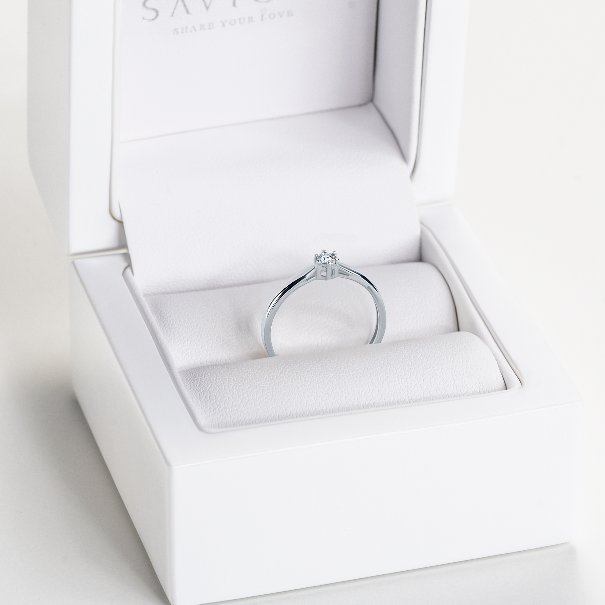 Verlobungsring Savicki: Weißgold, Diamant