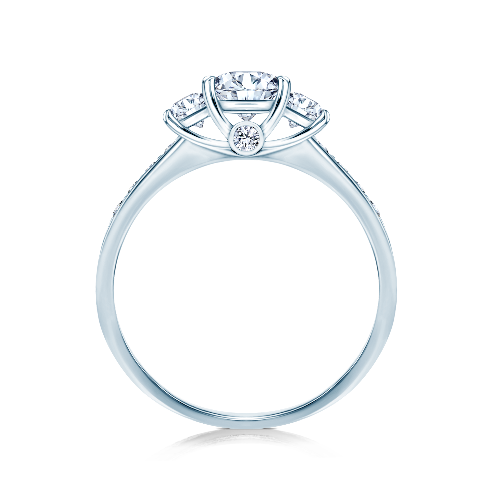 Pierścionek zaręczynowy Dream: białe złoto, biały szafir