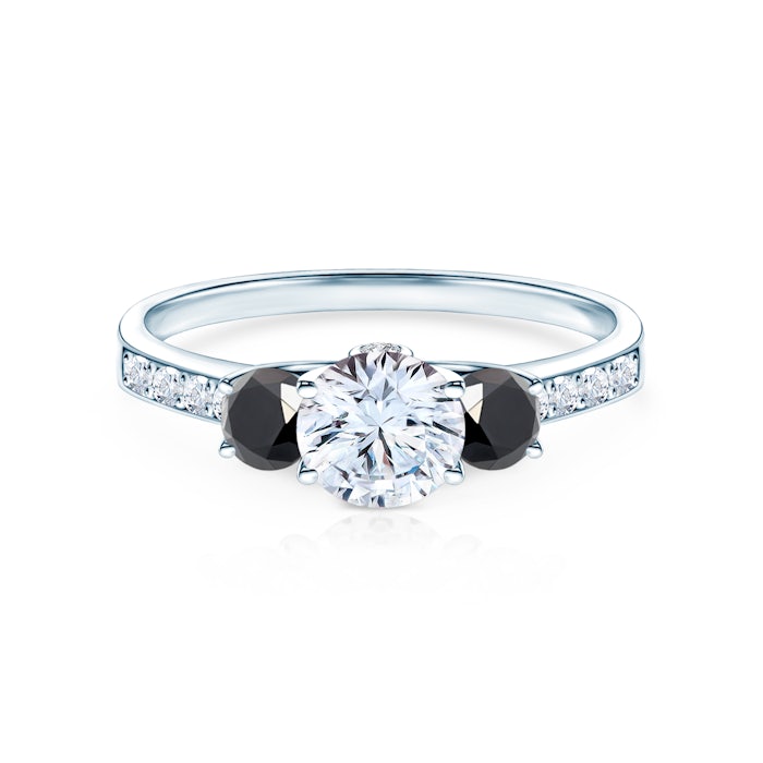 Pierścionek zaręczynowy Dream: białe złoto, biały szafir