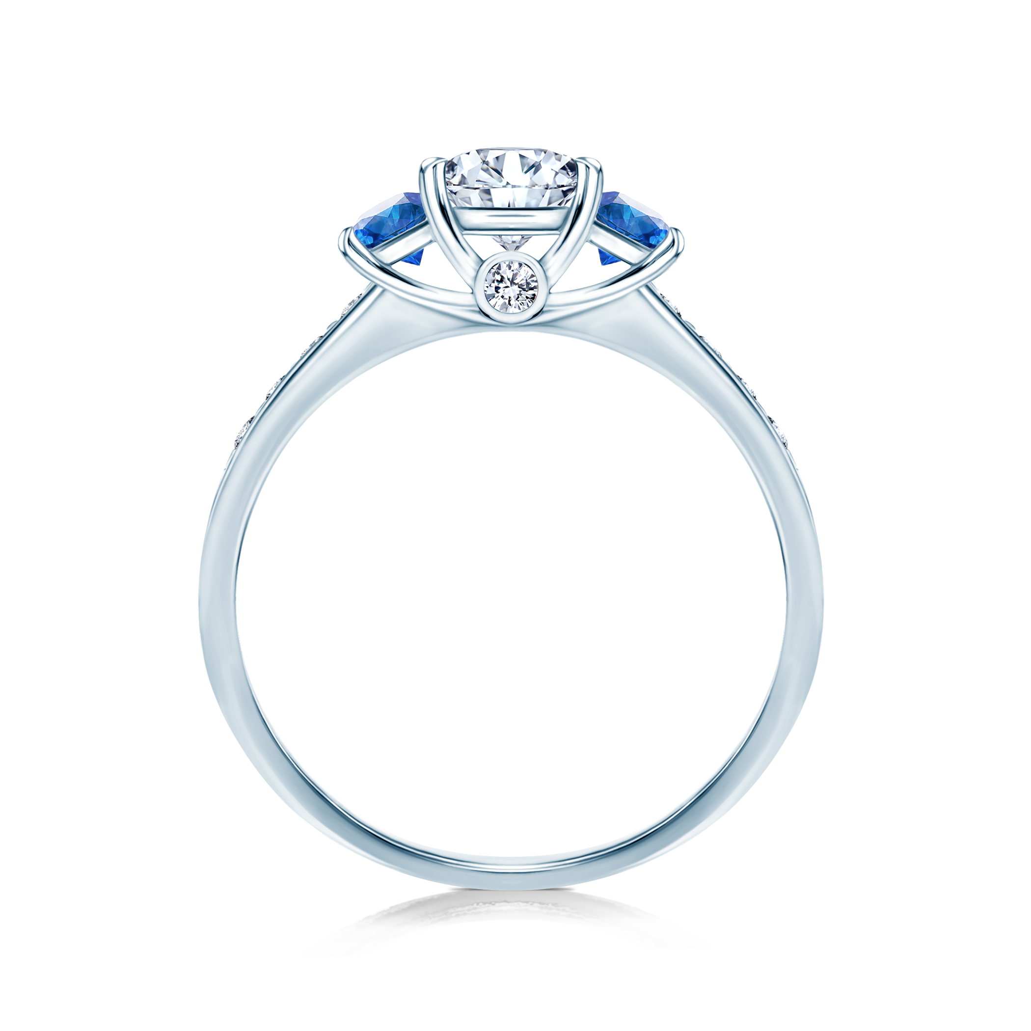 Pierścionek zaręczynowy Dream: białe złoto, biały szafir