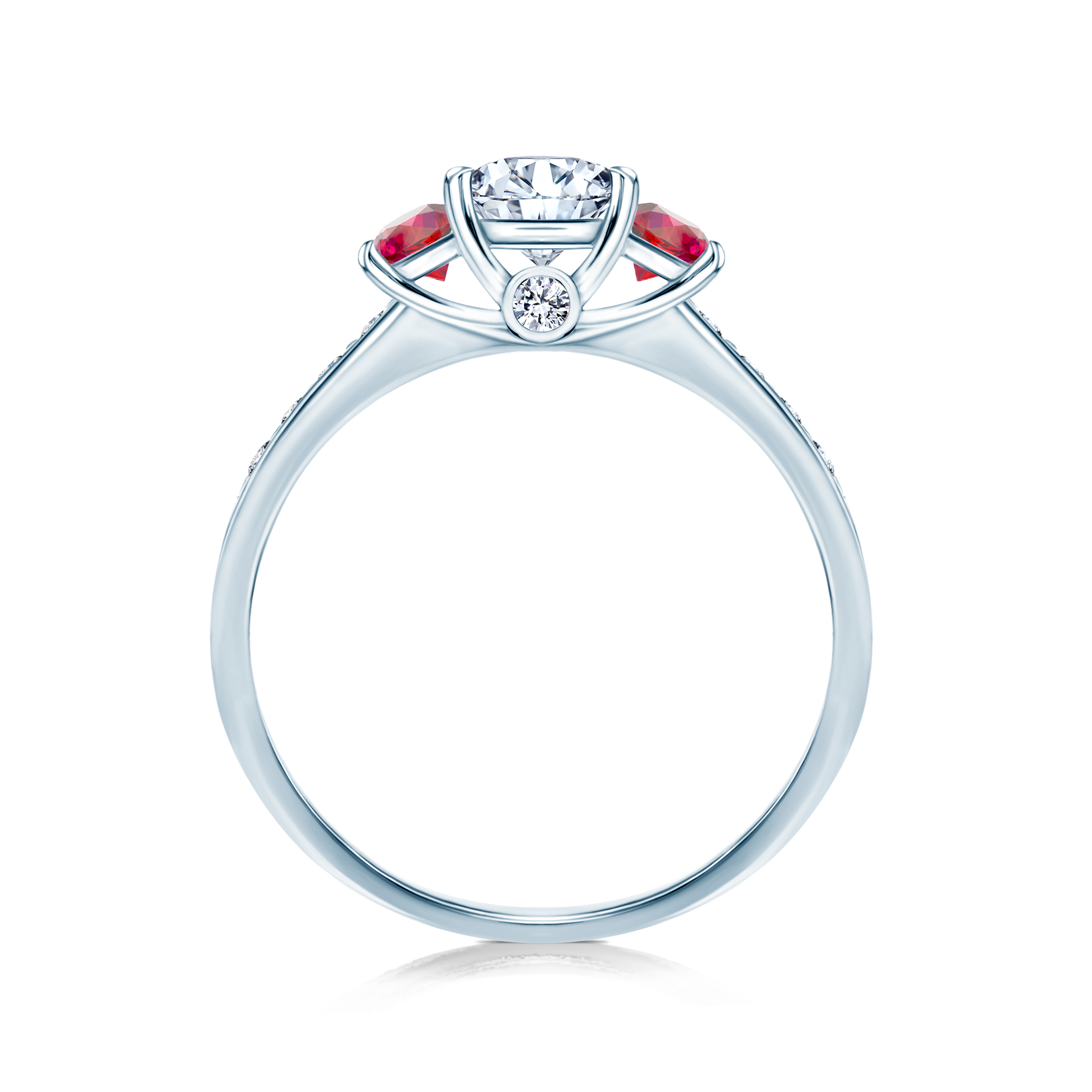 Pierścionek zaręczynowy Dream: białe złoto, biały szafir 0,5 ct