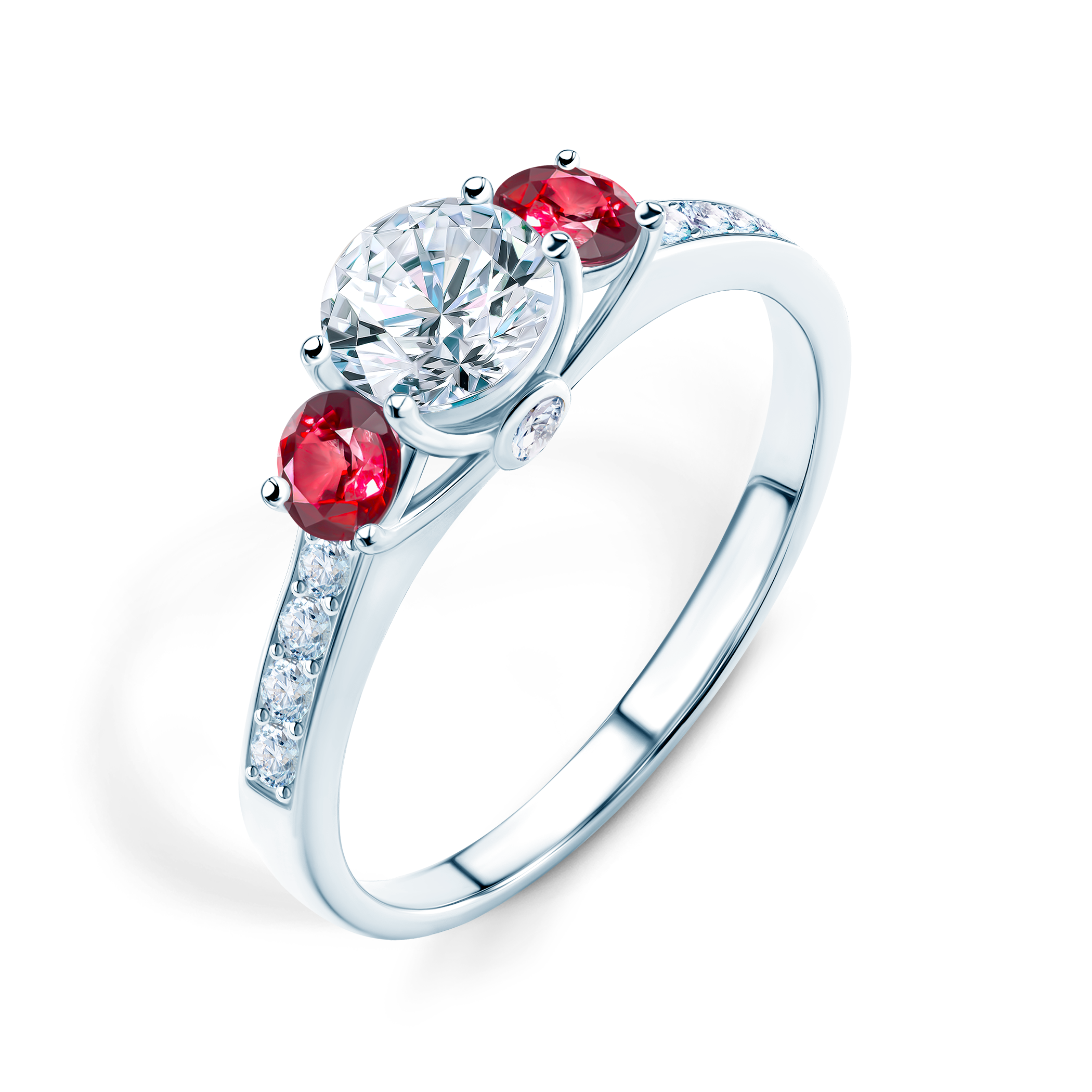 Pierścionek zaręczynowy Dream: białe złoto, biały szafir 0,5 ct