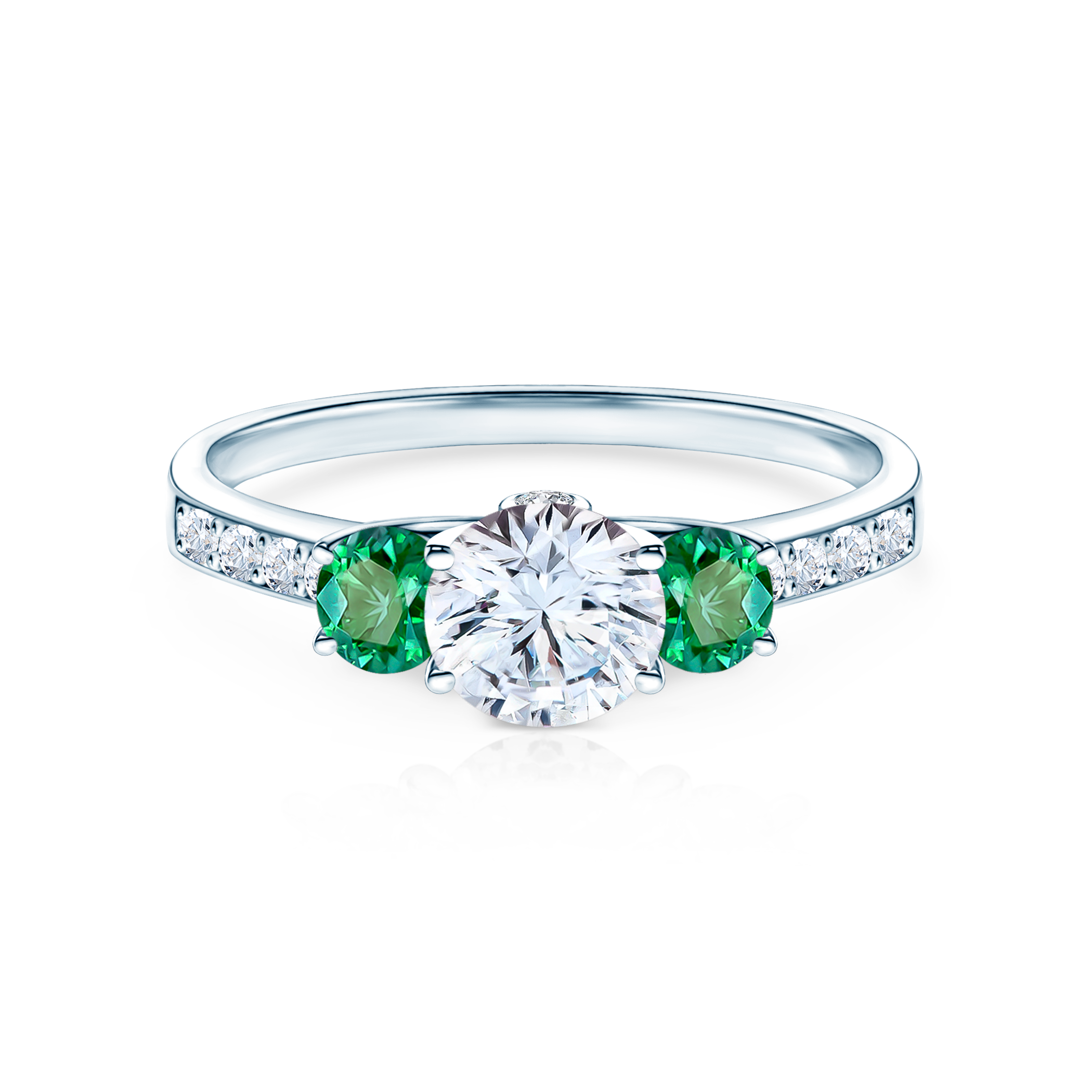 Pierścionek zaręczynowy Dream: białe złoto, biały szafir