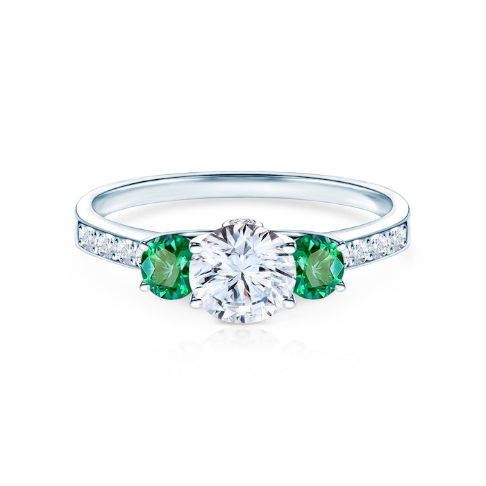 Pierścionek zaręczynowy Dream: białe złoto, biały szafir