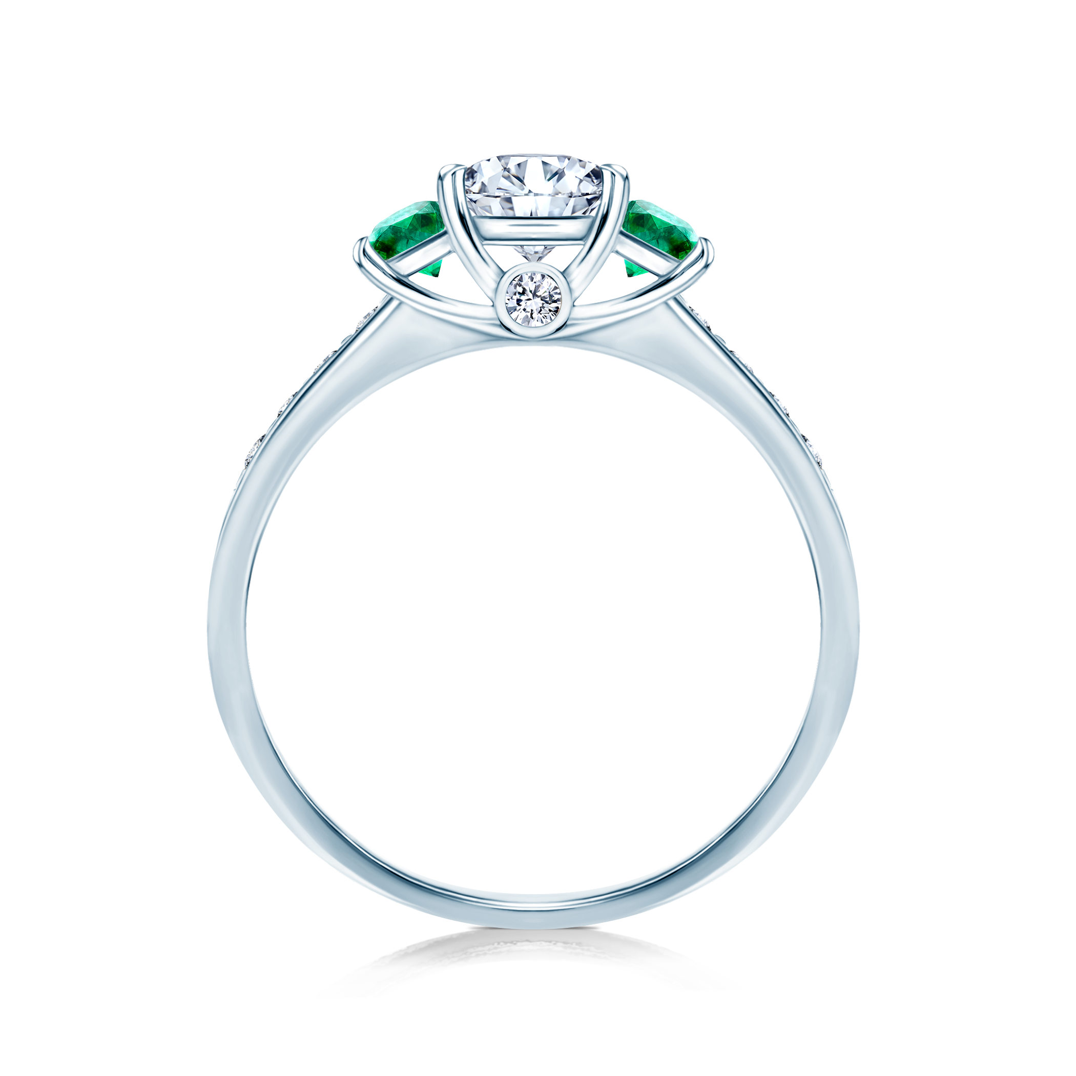 Verlobungsring Dream: Weißgold, Weißer Saphir