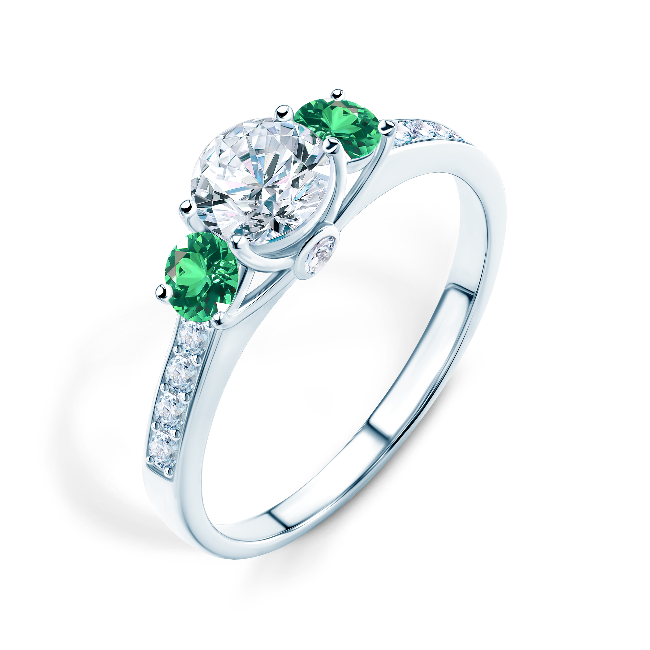 Verlobungsring Dream: Weißgold, Weißer Saphir