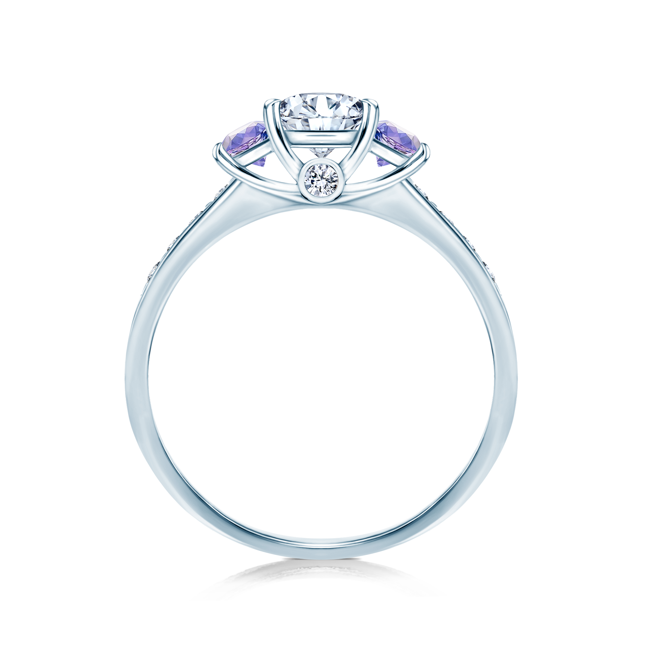 Pierścionek zaręczynowy Dream: białe złoto, biały szafir