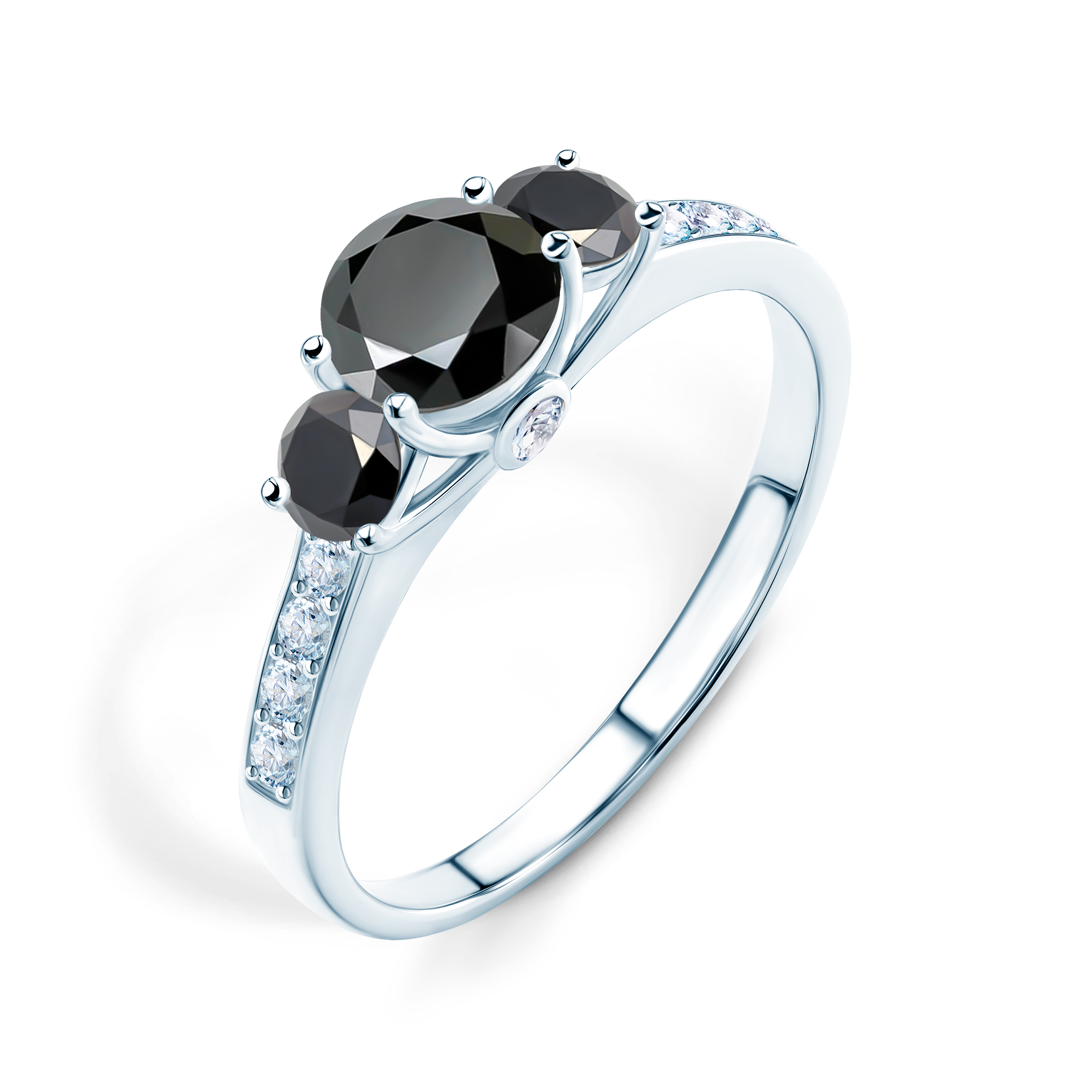 Pierścionek zaręczynowy Dream: białe złoto, czarny diament