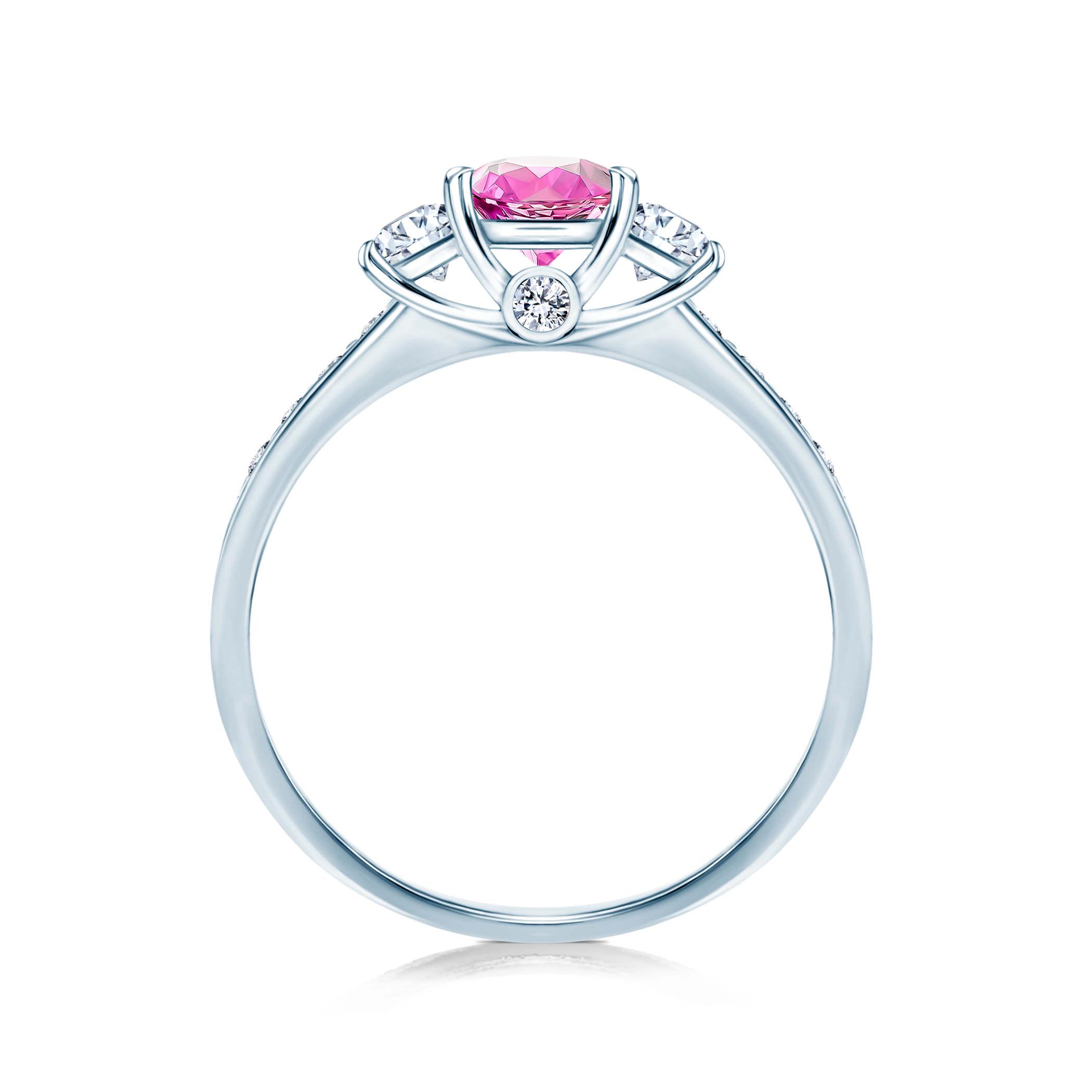 Verlobungsring Dream: Weißgold, Rosa Saphir