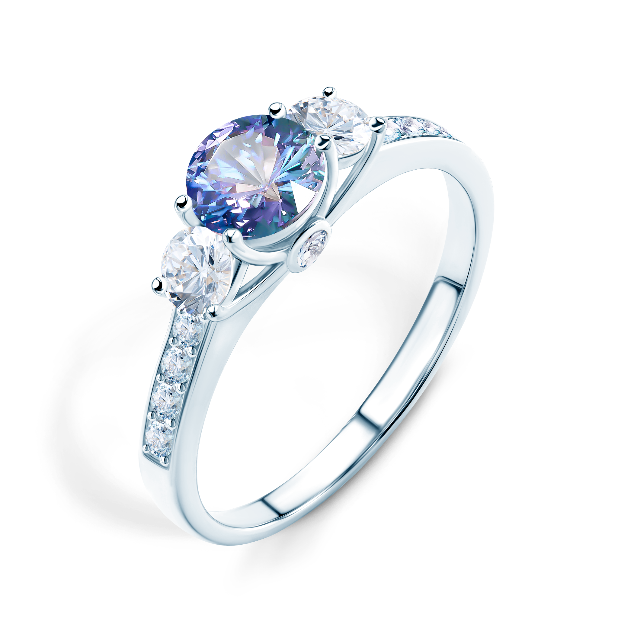 Verlobungsring Dream: Weißgold, Tansanit