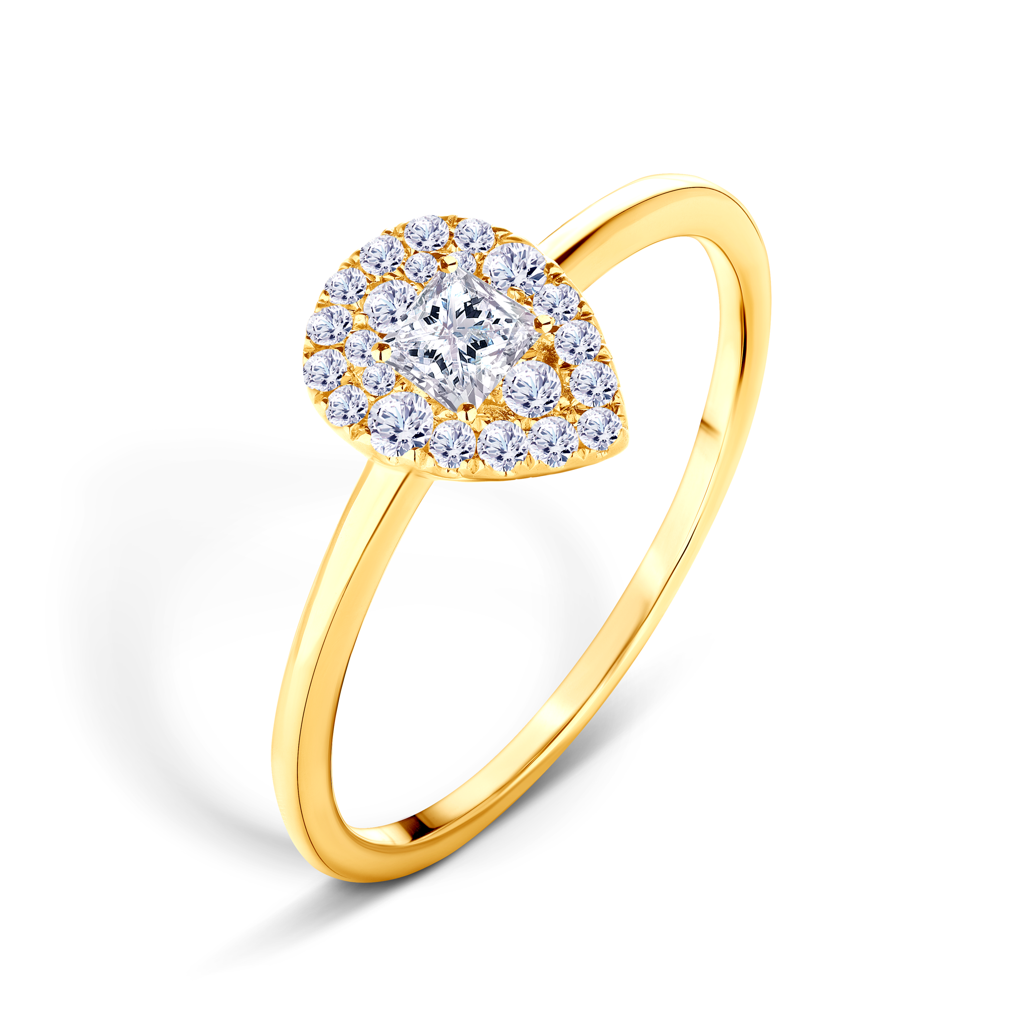 Pierścionek zaręczynowy SAVICKI: złoty, diamenty