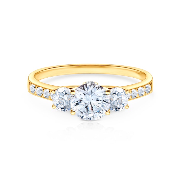 Pierścionek zaręczynowy Dream: złoty, biały szafir