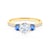 Zásnubní prsten Dream: žluté zlato, bílý safír, modré safíry