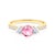 Zásnubní prsten Dream: žluté zlato, růžový safír, bílé safíry, diamanty
