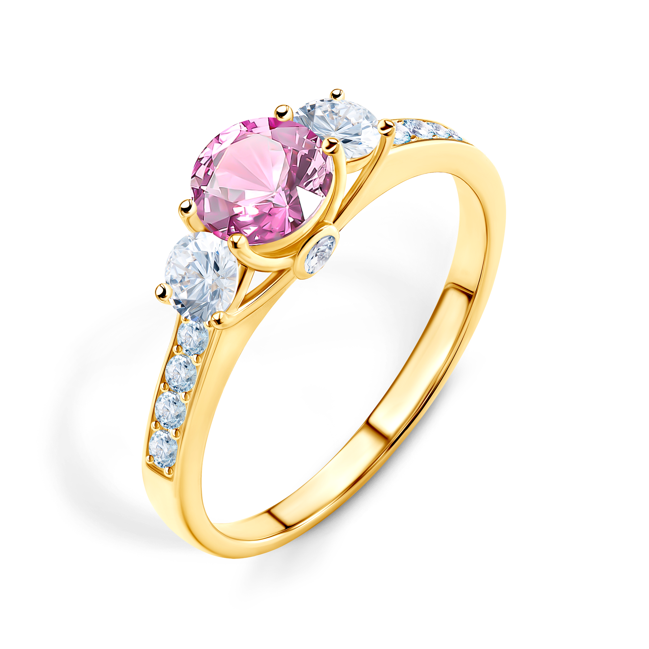 Pierścionek zaręczynowy Dream: złoty, różowy szafir 0,50 ct