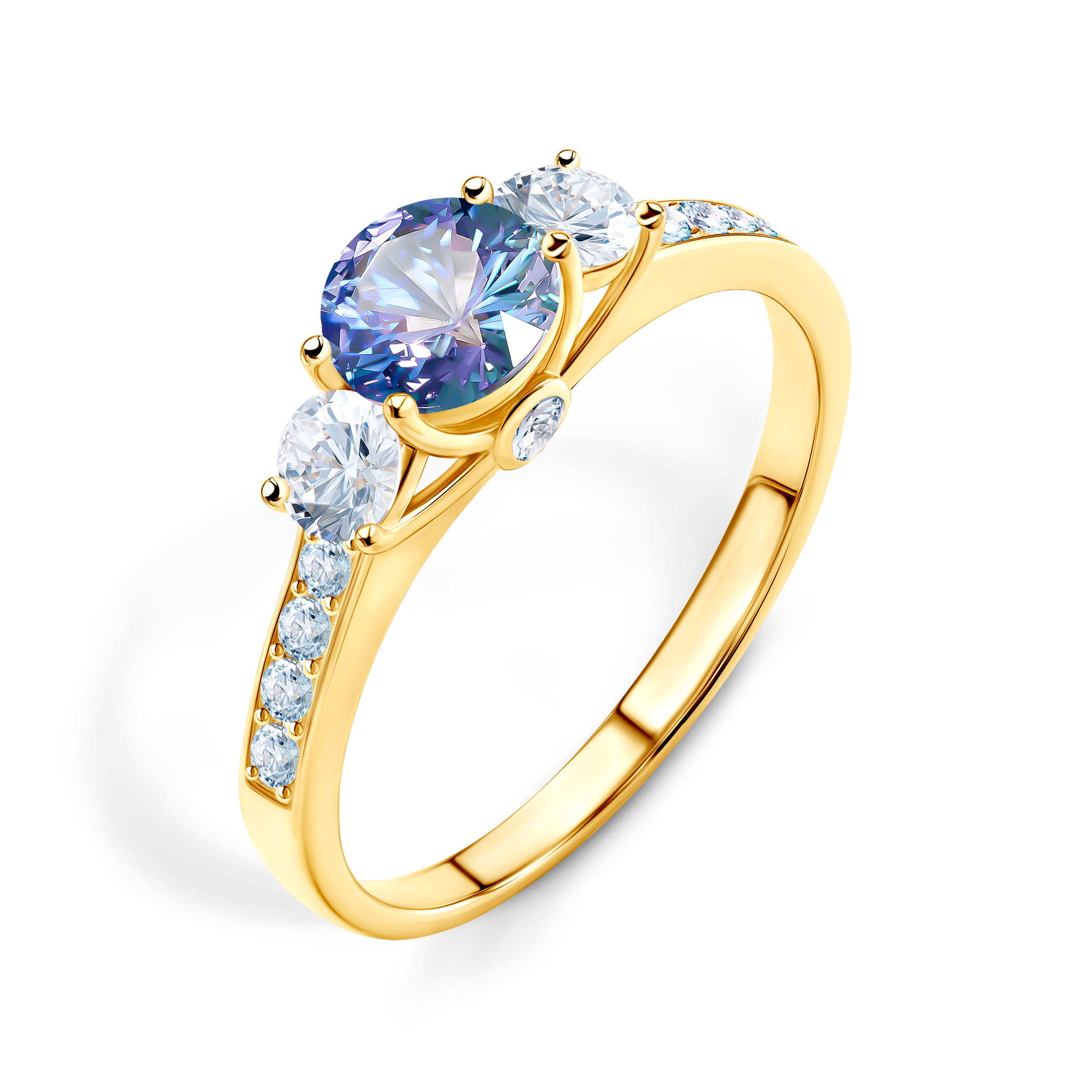 Pierścionek zaręczynowy Dream: złoty, tanzanit 0,50 ct