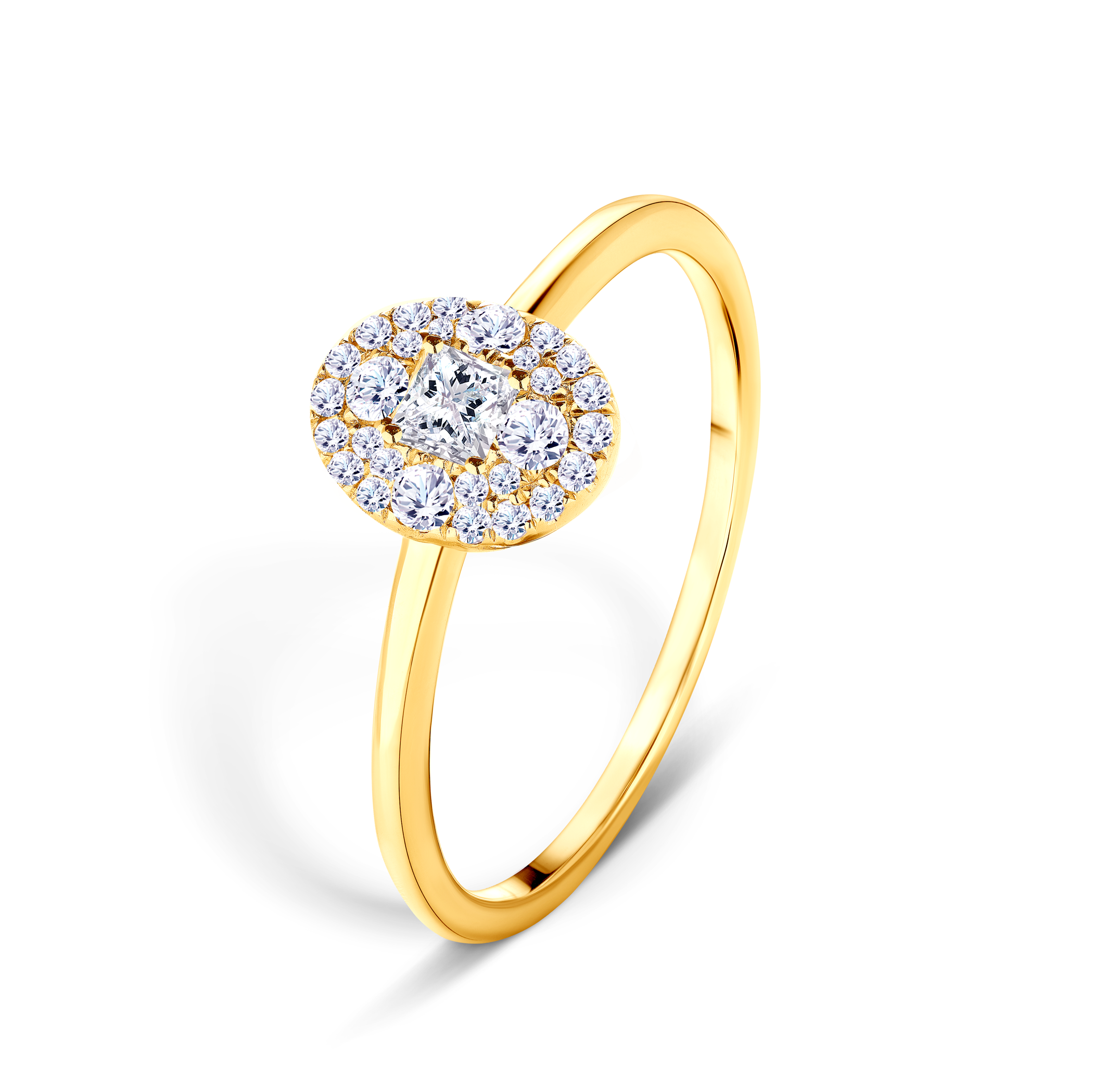 Pierścionek zaręczynowy SAVICKI: złoty, diamenty