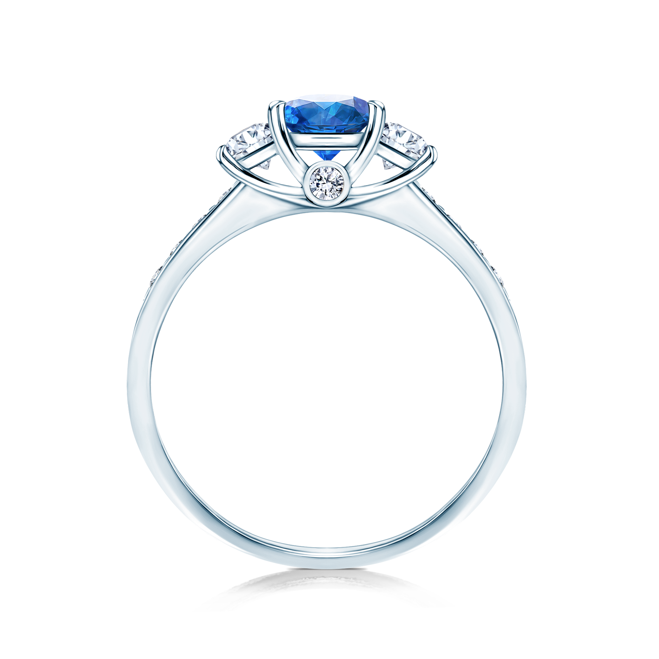 Verlobungsring Dream: Weißgold, Blauer Saphir