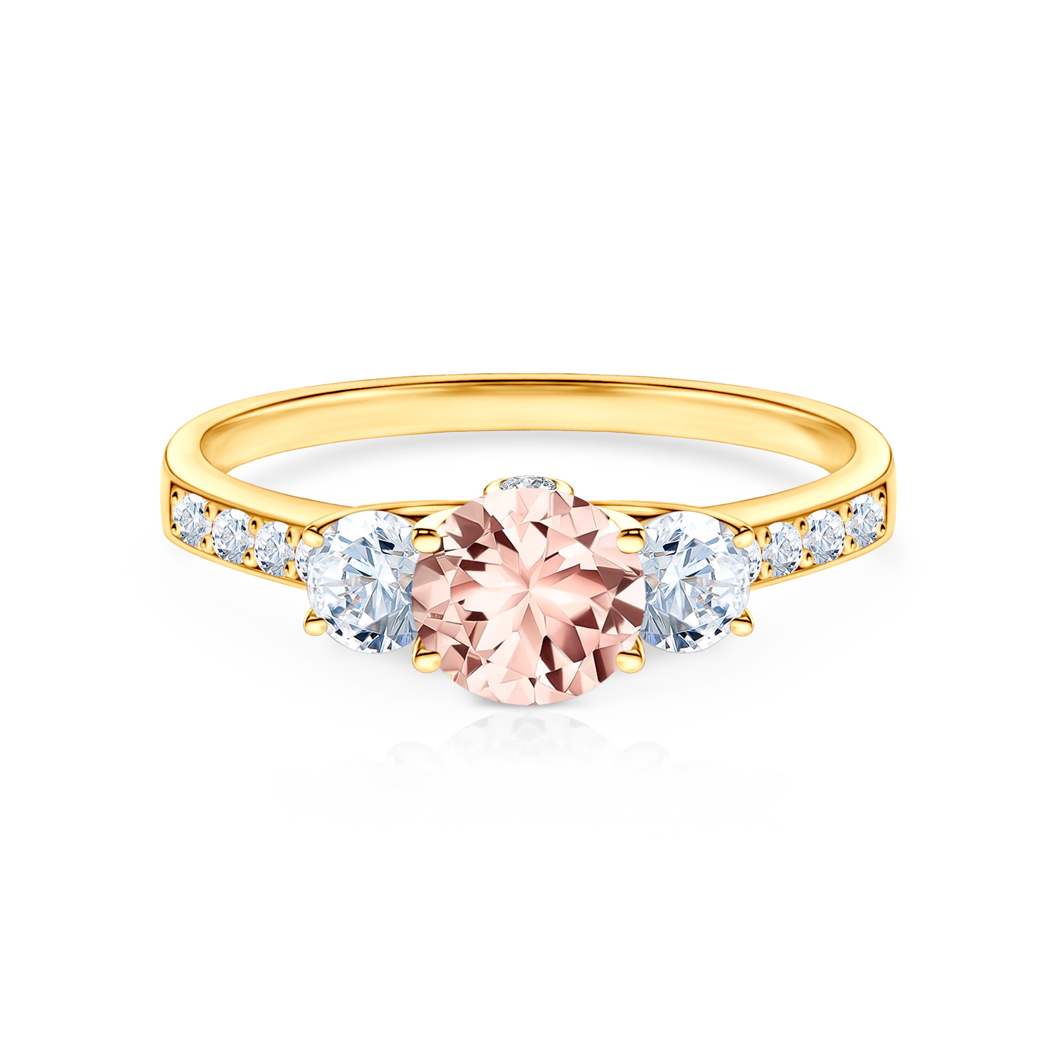 Pierścionek zaręczynowy Dream: złoty, morganit