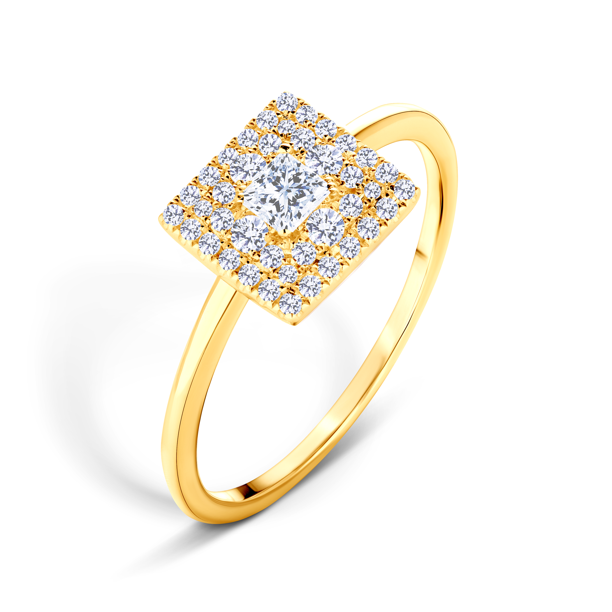 Pierścionek zaręczynowy SAVICKI: złoty, diamenty