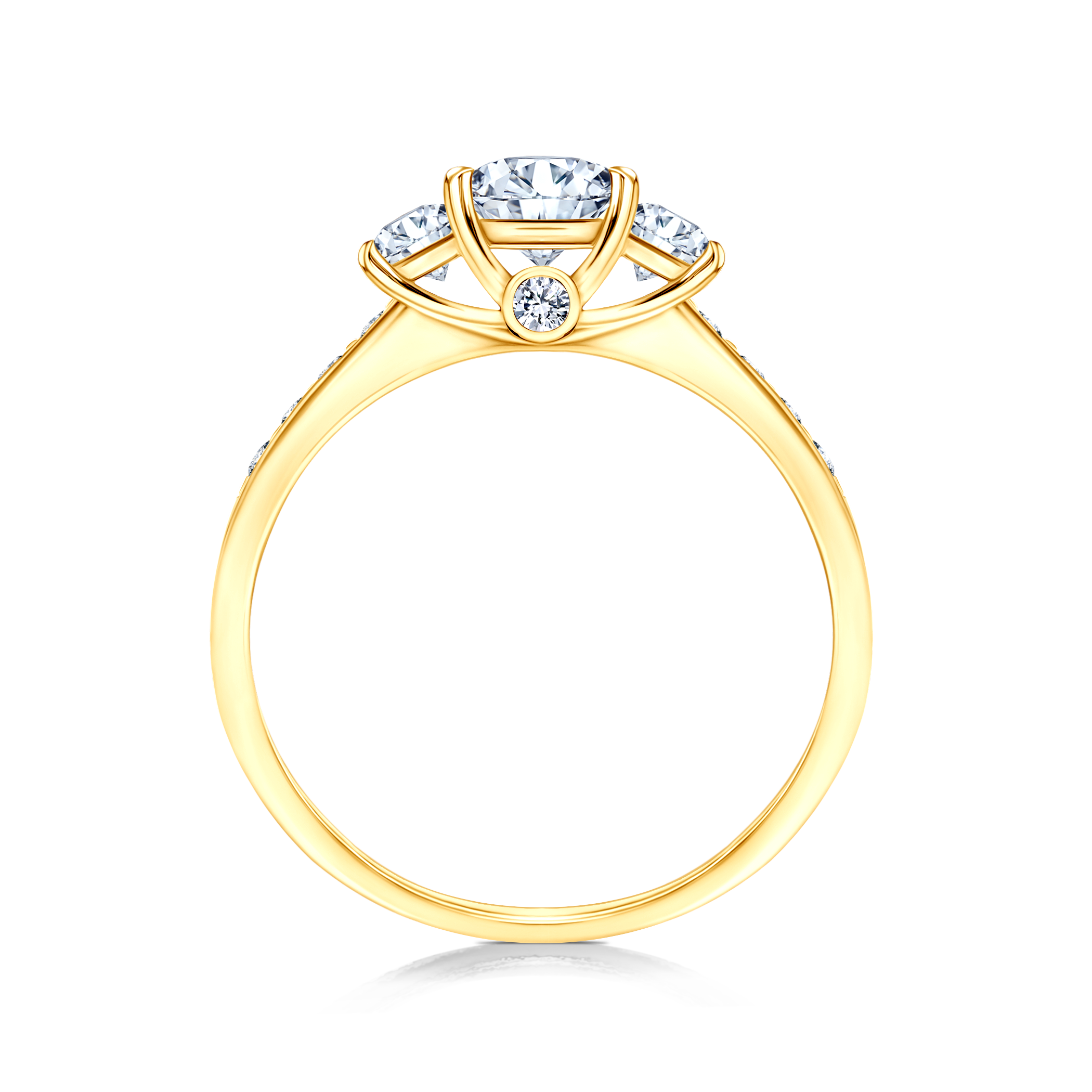 Verlobungsring Dream: Gold, Weißer Saphir