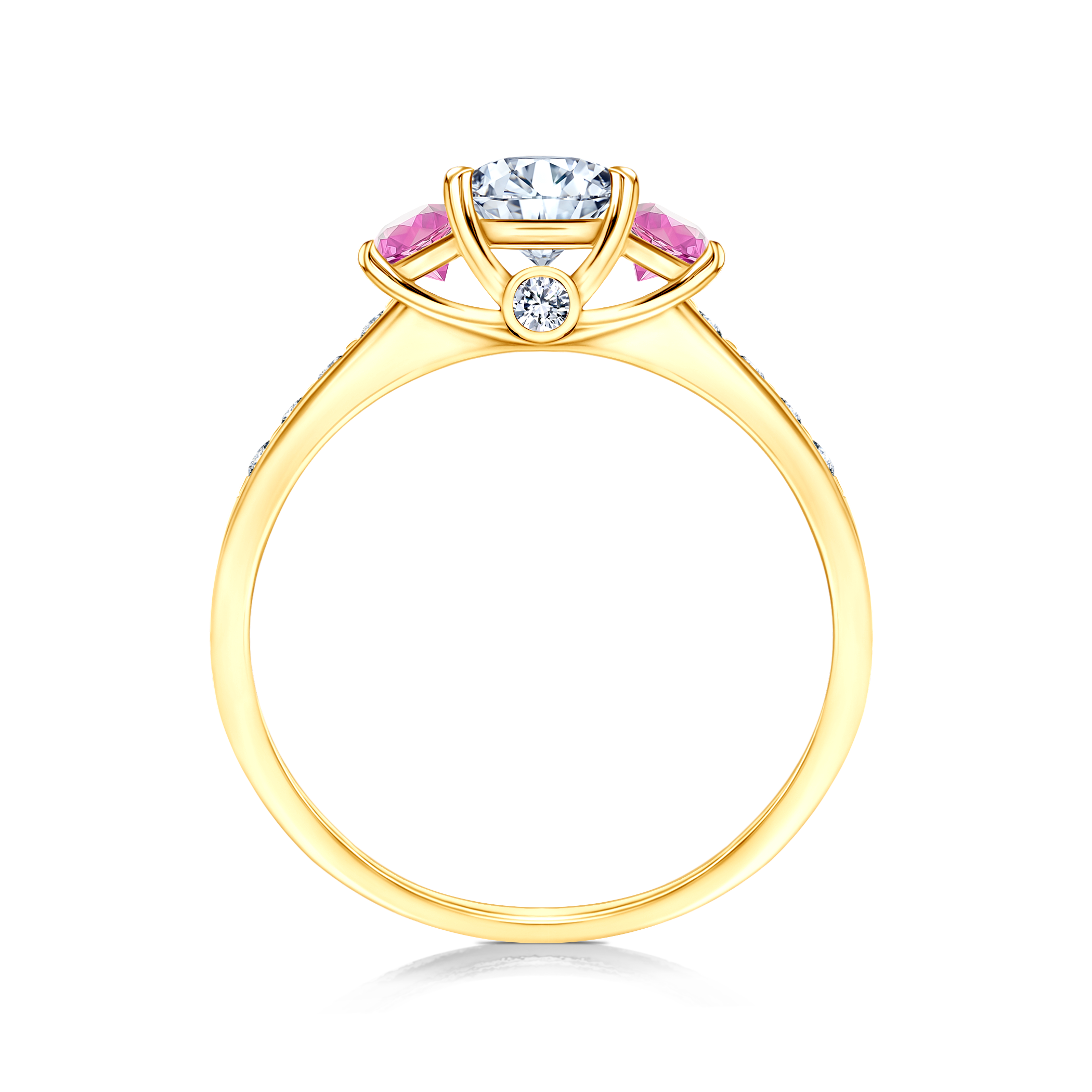 Verlobungsring Dream: Gold, Weißer Saphir