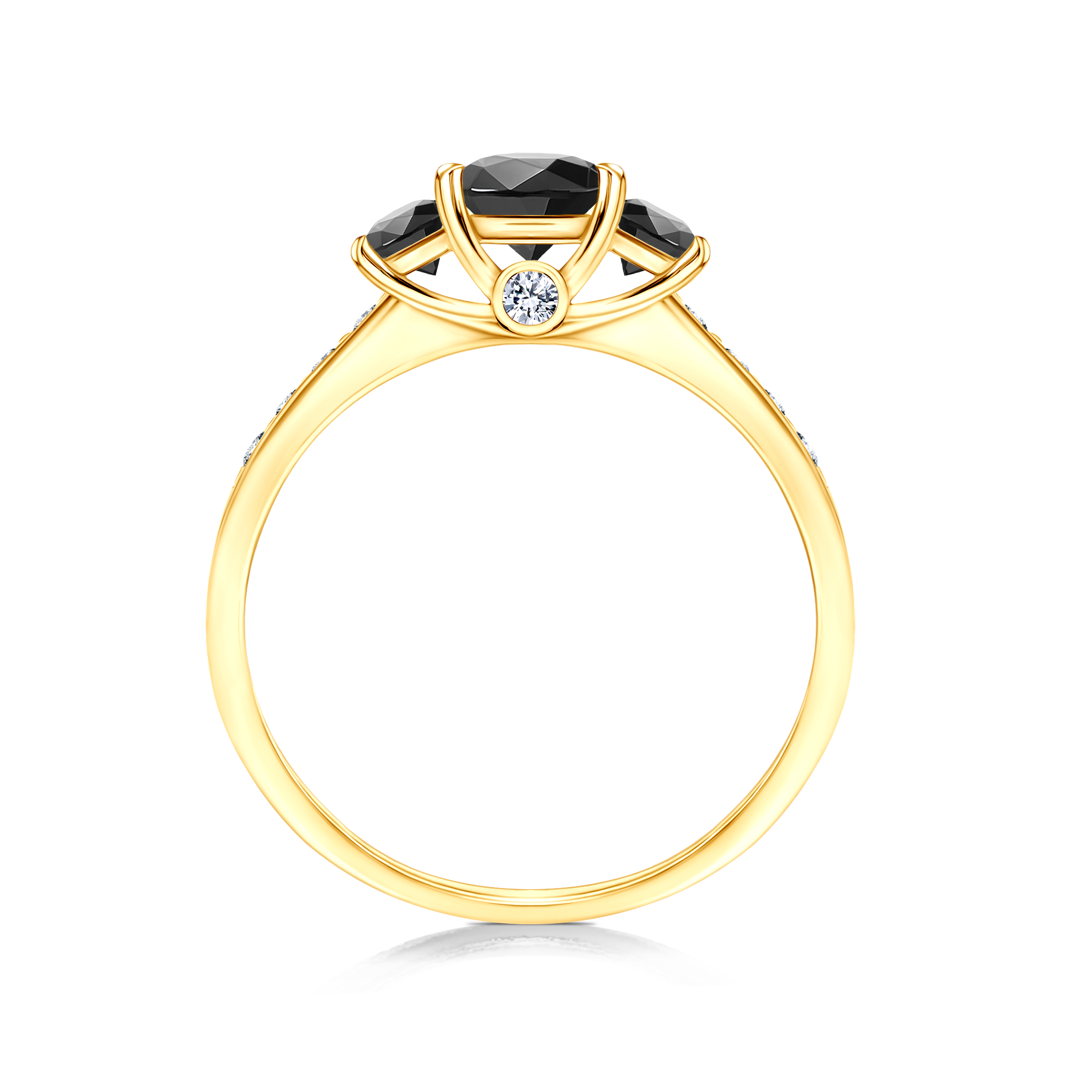 Pierścionek zaręczynowy Dream: złoty, czarny diament (DR-CZD