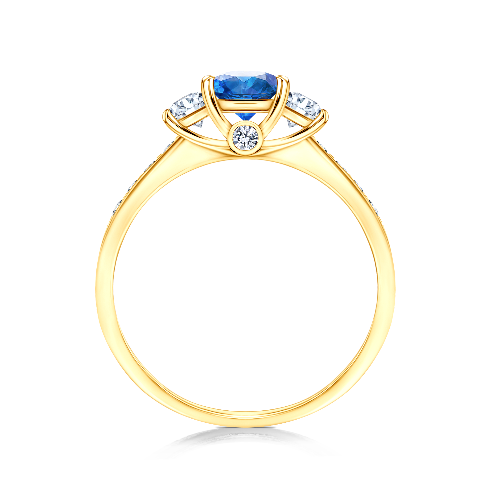 Verlobungsring Dream: Gold, Blauer Saphir