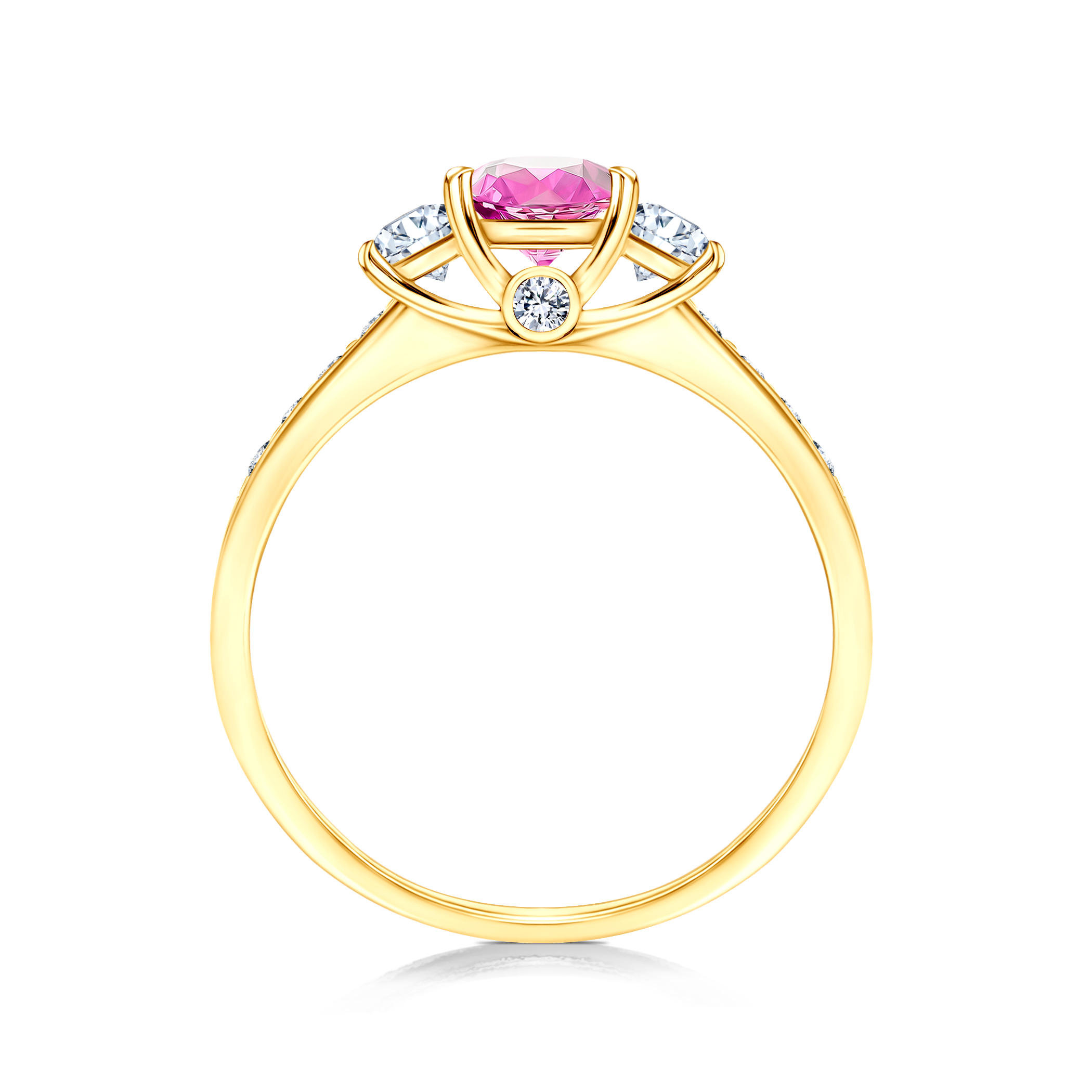 Pierścionek zaręczynowy Dream: złoty, różowy szafir 0,50 ct