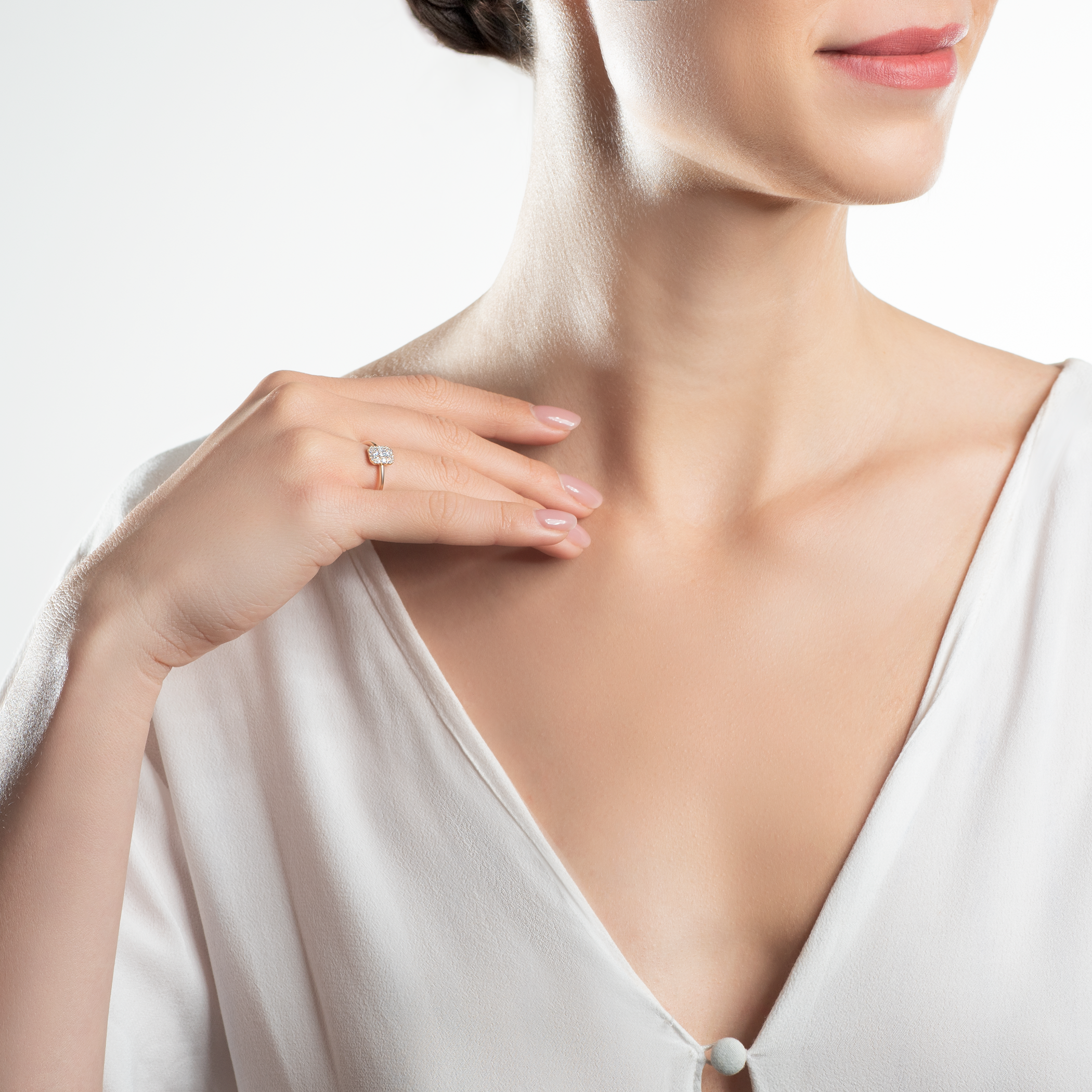 Pierścionek zaręczynowy SAVICKI: złoty, diamenty