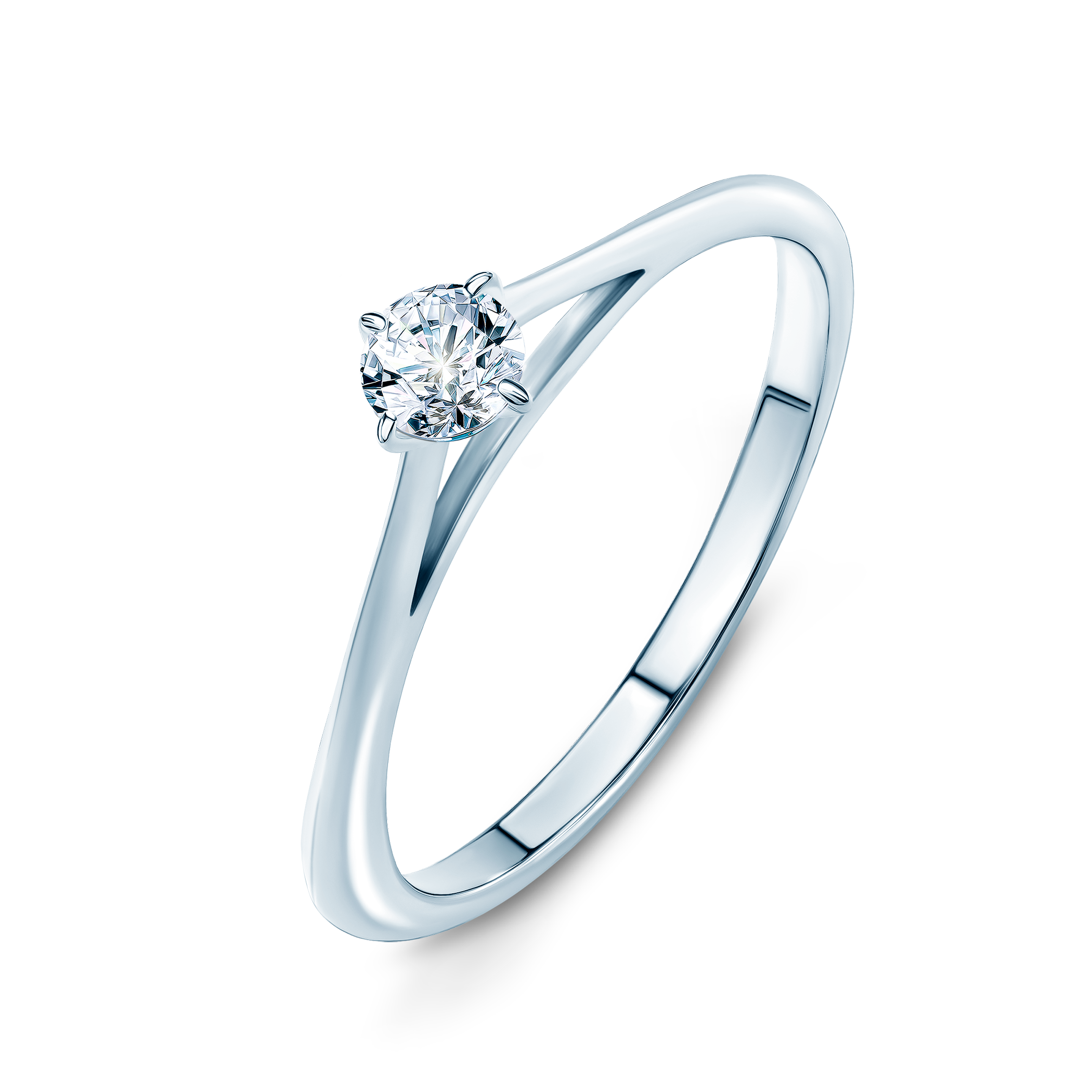 Verlobungsring The Light: Weißgold, Diamant