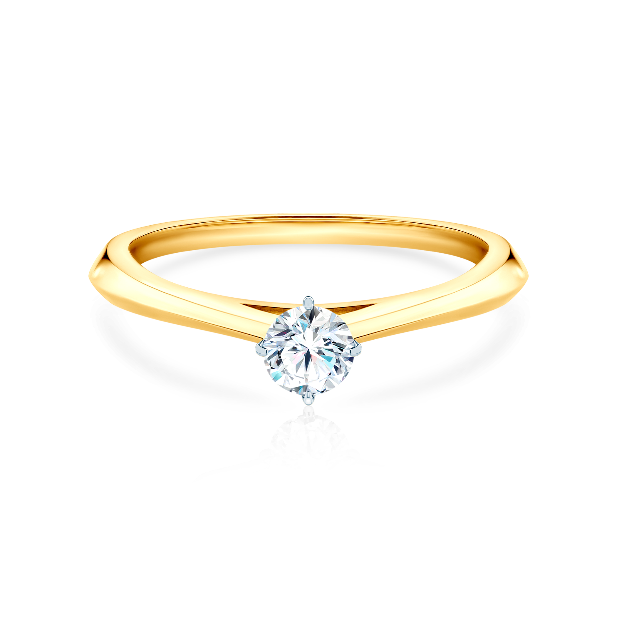 Pierścionek zaręczynowy The Light: dwukolorowe złoto, z diamentem