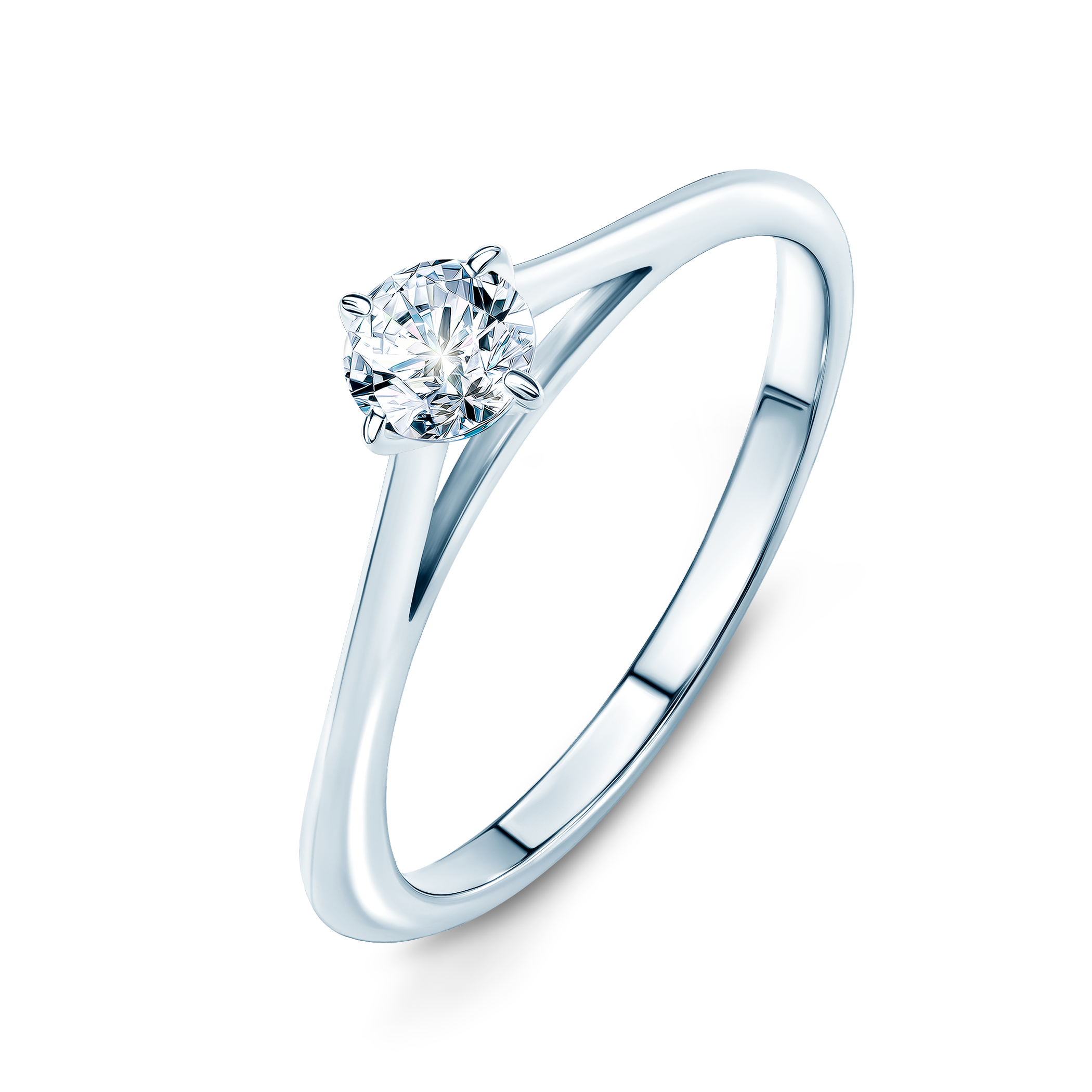 Pierścionek zaręczynowy The Light: białe złoto, diament