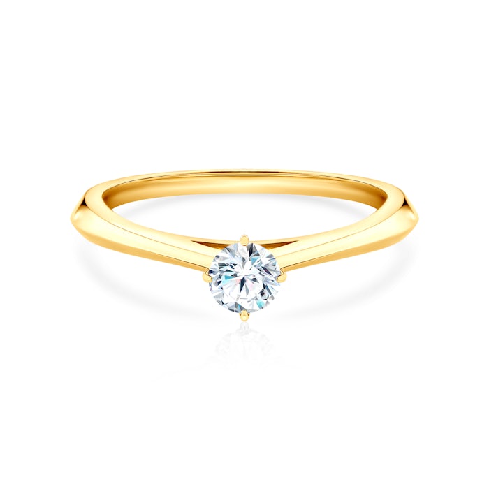 Pierścionek zaręczynowy The Light: złoty, diament