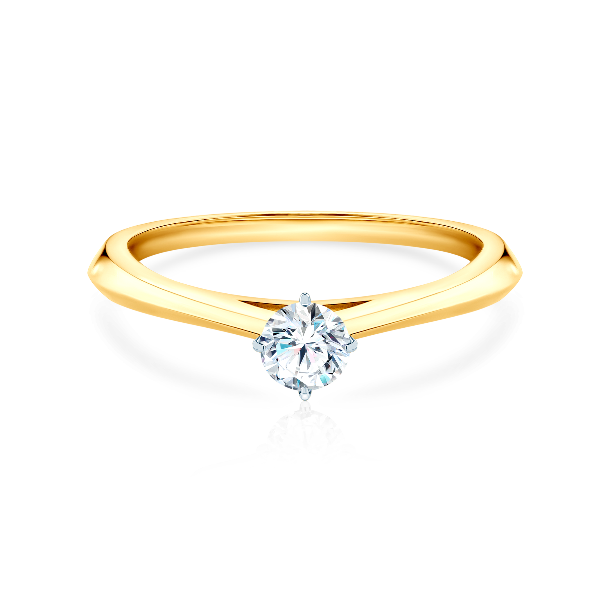 The Light Collection | Solitaire Engagement Ring: two colour gold, diamond