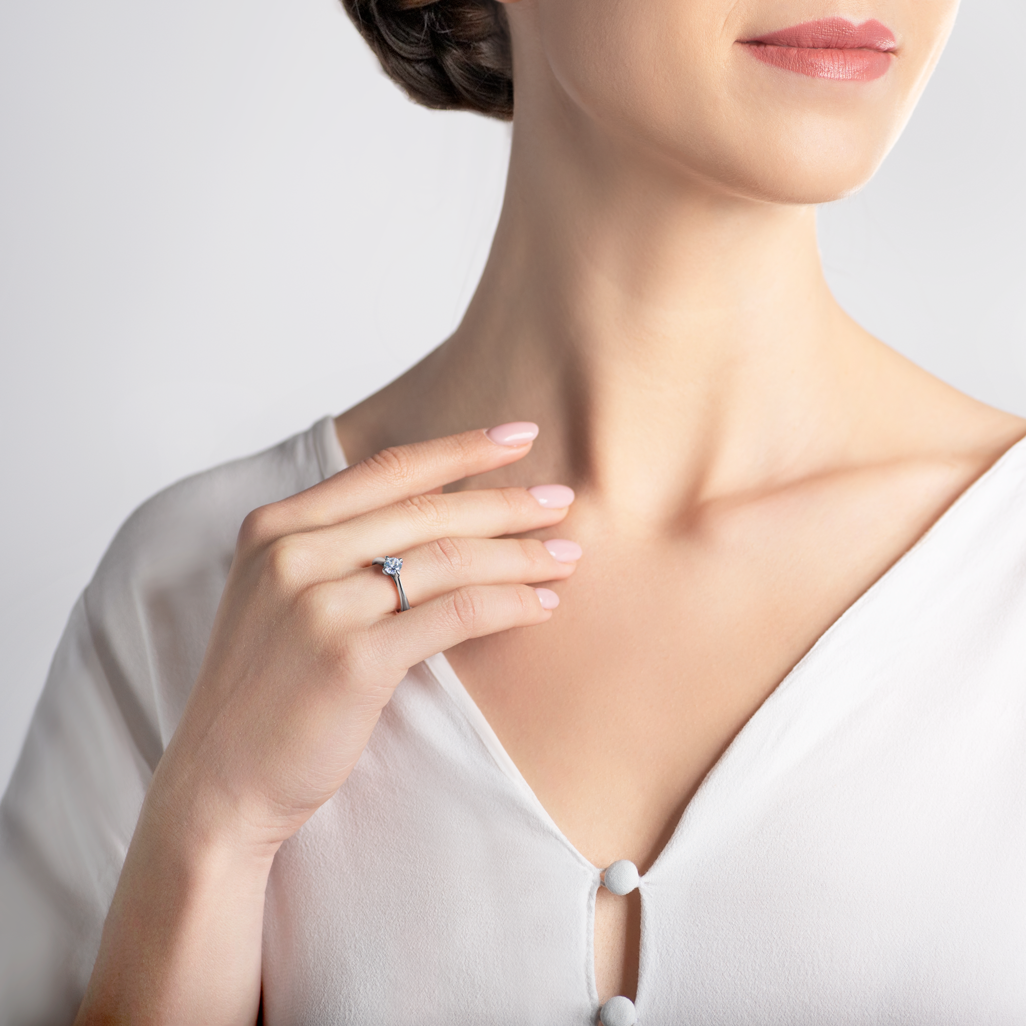 Verlobungsring The Light: Platin, Diamant - 6