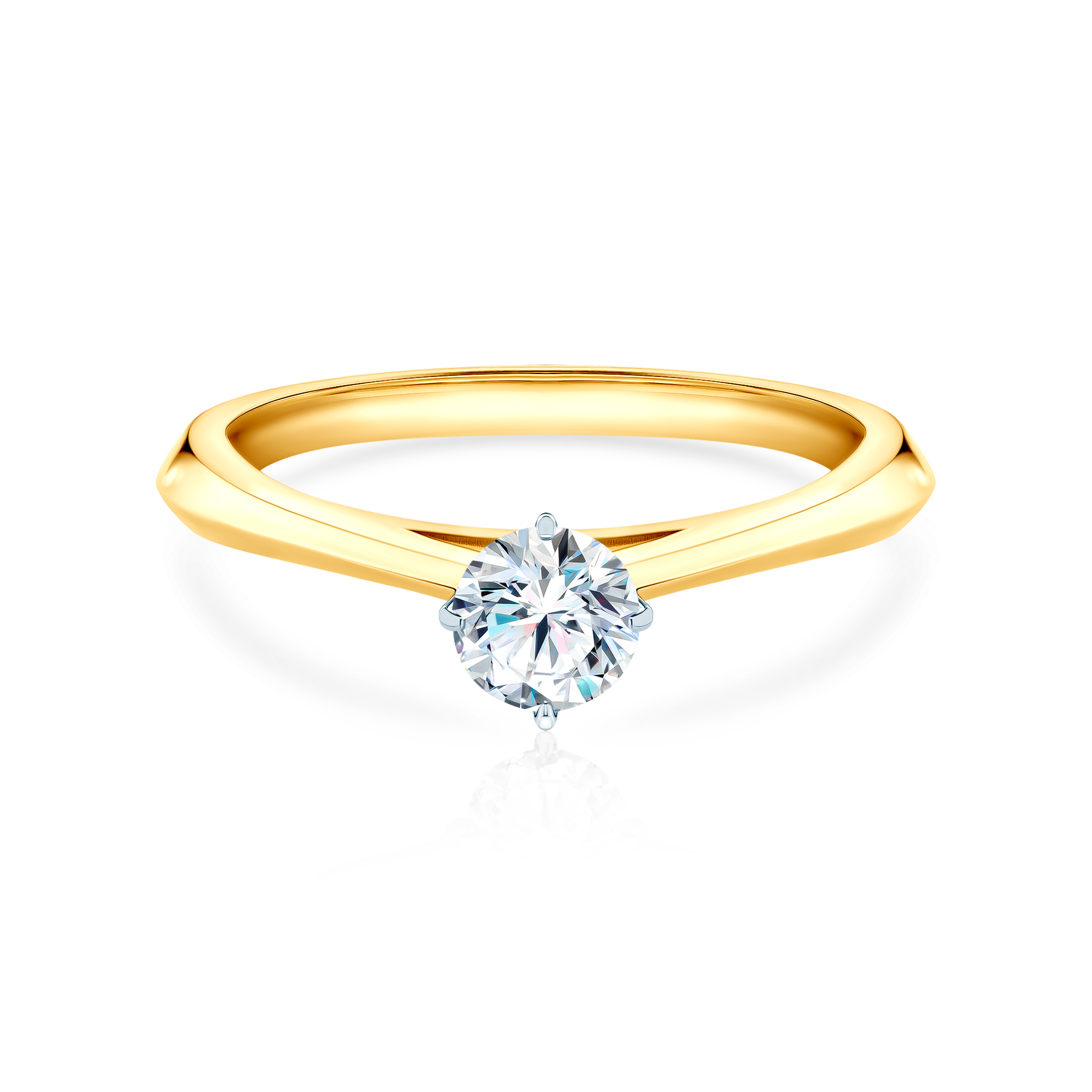 Pierścionek zaręczynowy The Light: dwukolorowe złoto, z diamentem