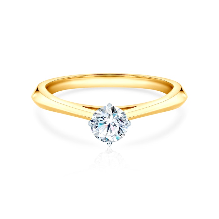 Pierścionek zaręczynowy The Light: dwukolorowe złoto, z diamentem